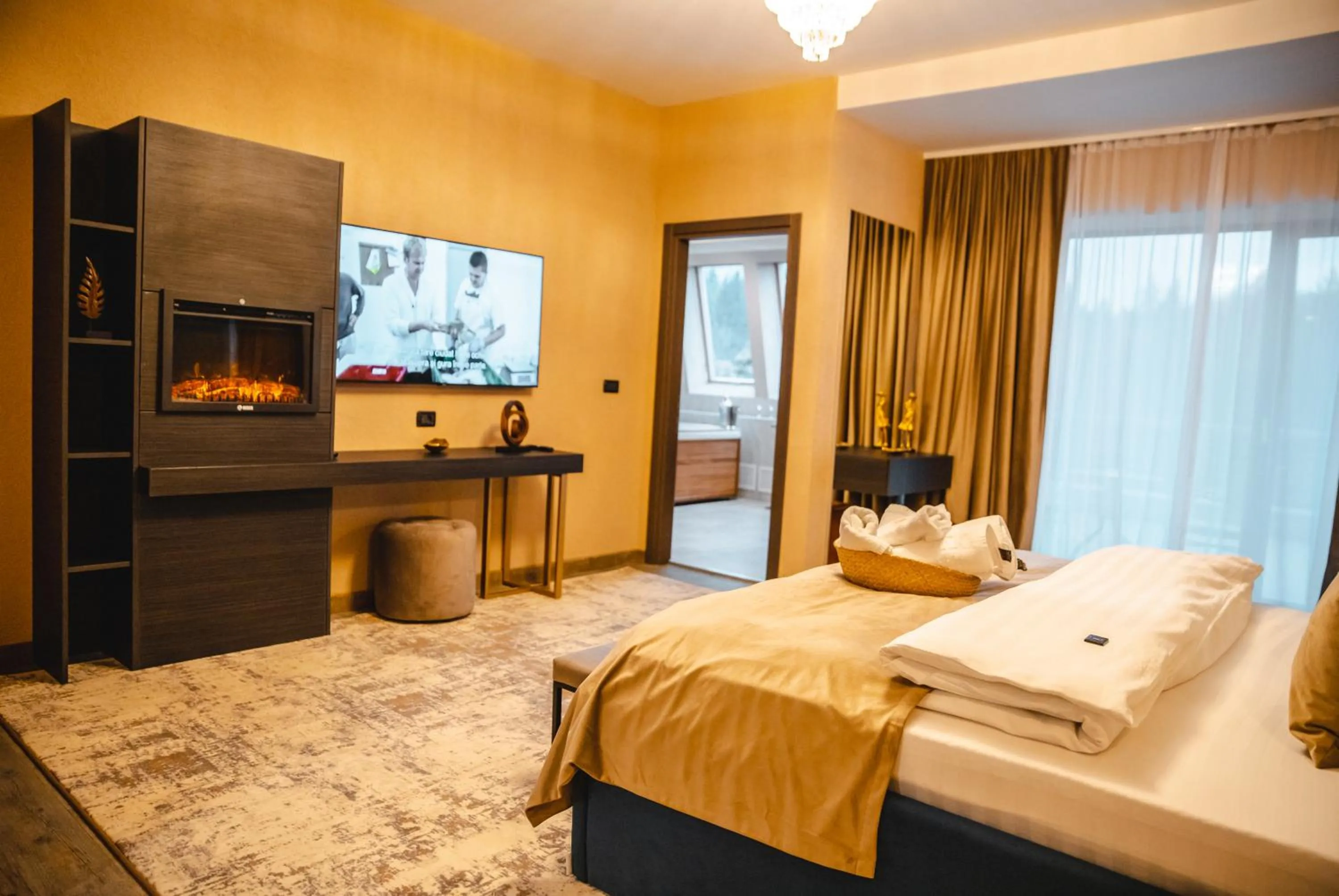 Bed in Elexus Apartments Poiana Brasov