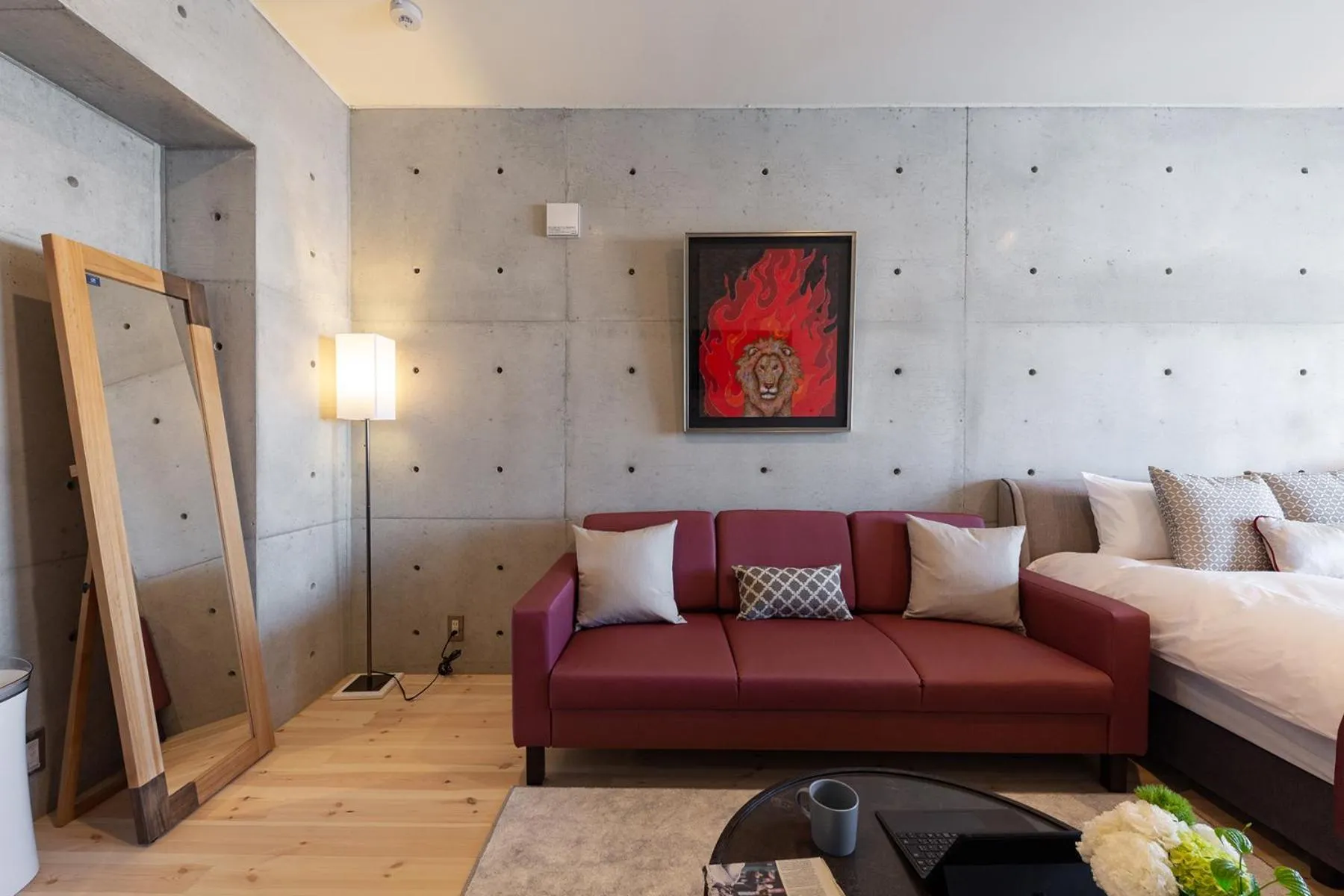 Living room, Bed in Tamatsukuri Daifuji Kan