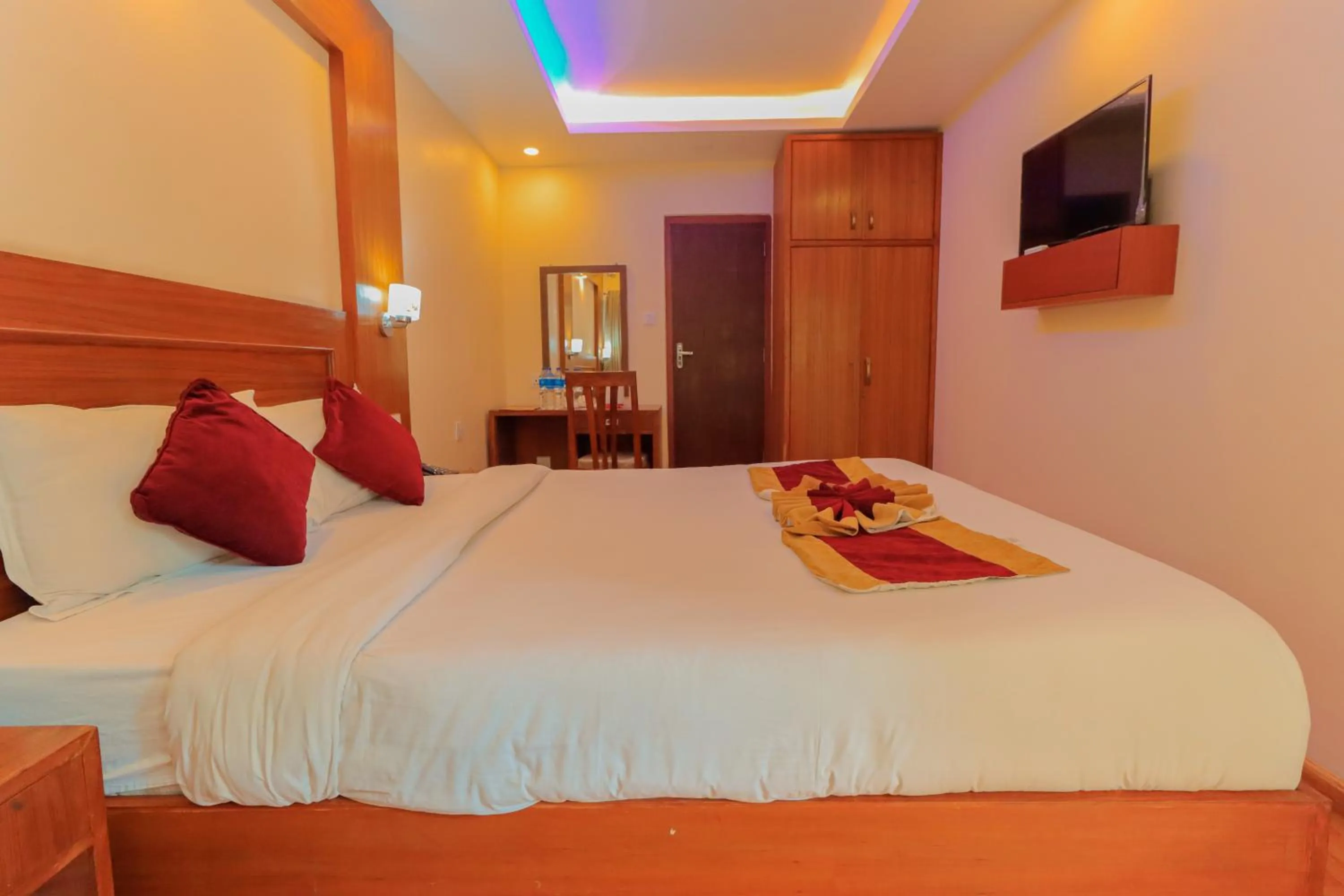 Bed in Everland Kathmandu Hotel