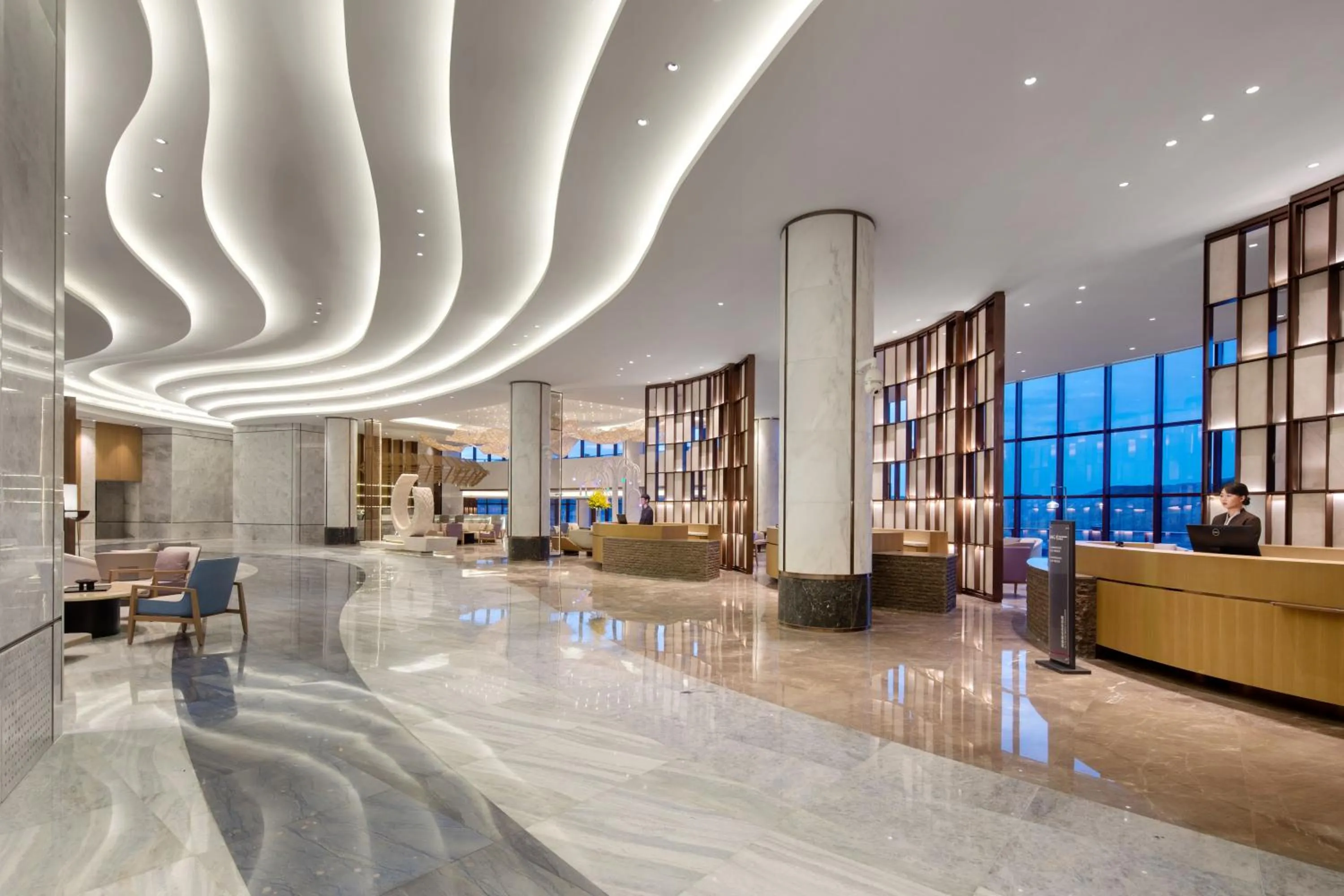 Seating area in Crowne Plaza Zhoushan Seaview by IHG