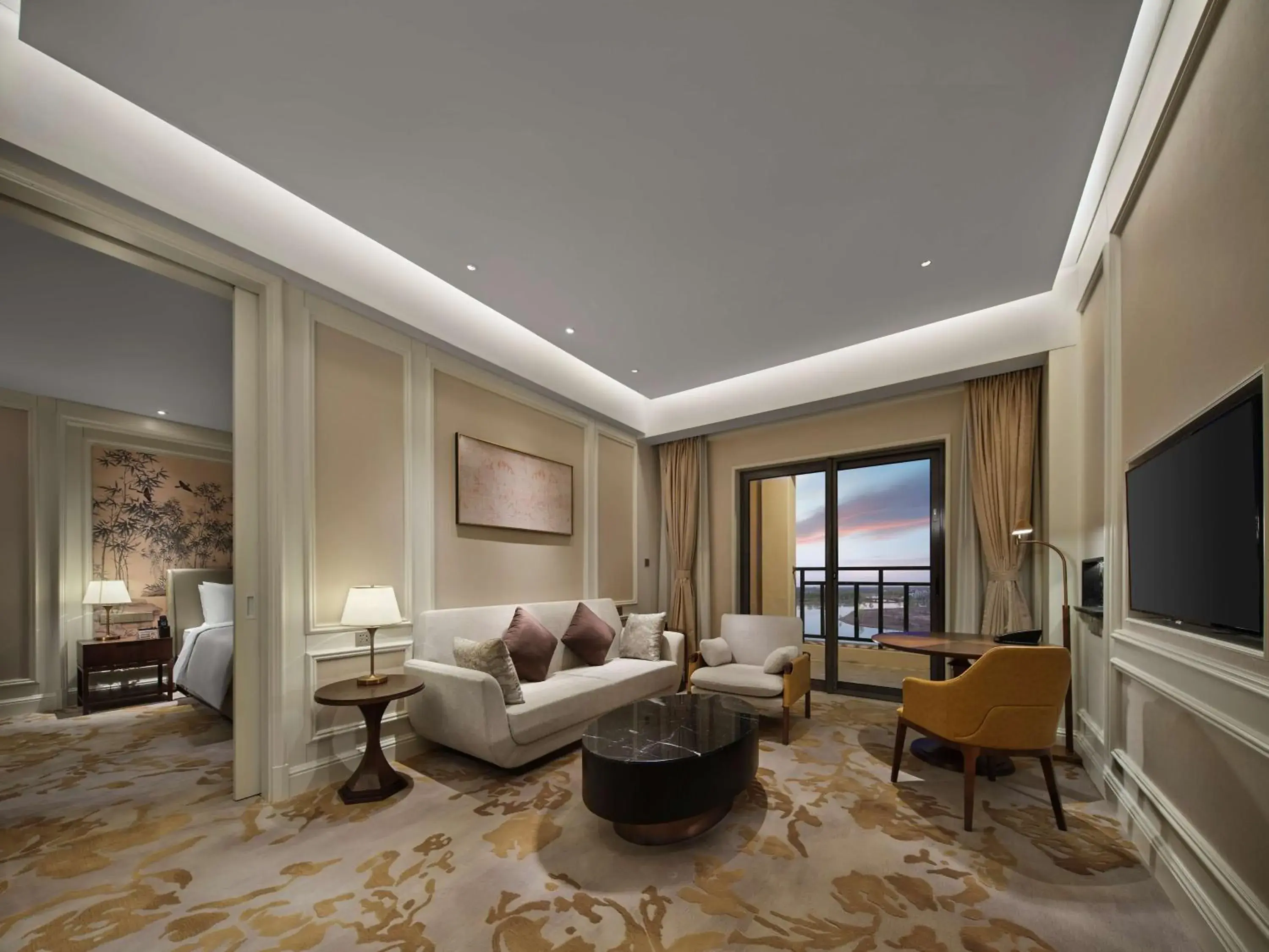 Deluxe King Suite with Balcony in Hollick Hotel Wen'An, Tapestry Collection By Hilton Deluxe King Suite with Balcony in Hollick Hotel Wen'An, Tapestry Collection By Hilton