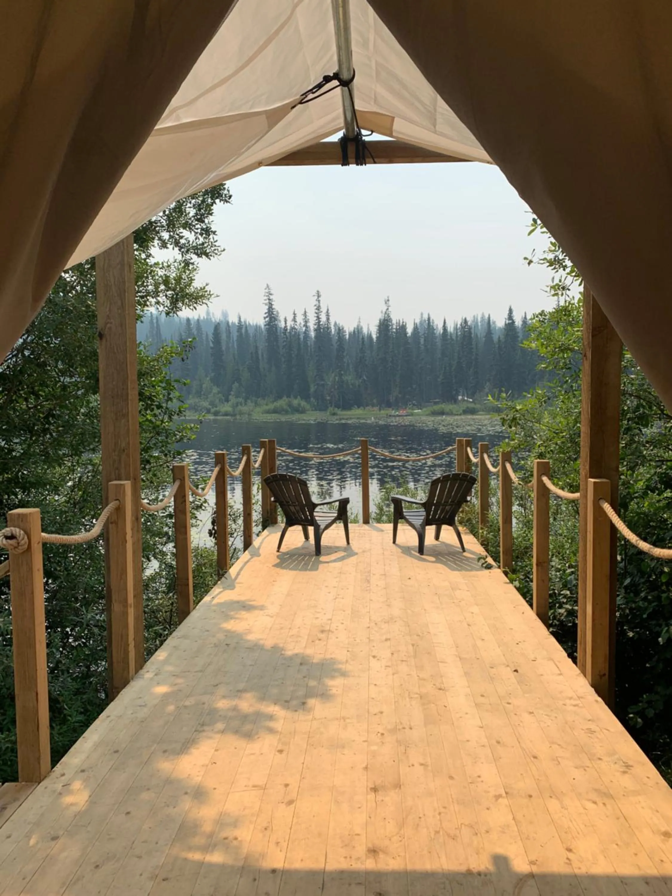 Patio in Chute Lake Lodge