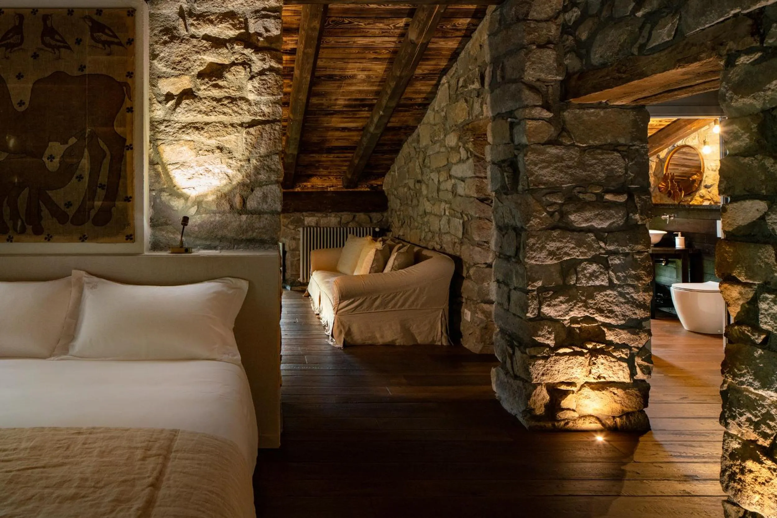 Bedroom, Bed in Country House La Bursch