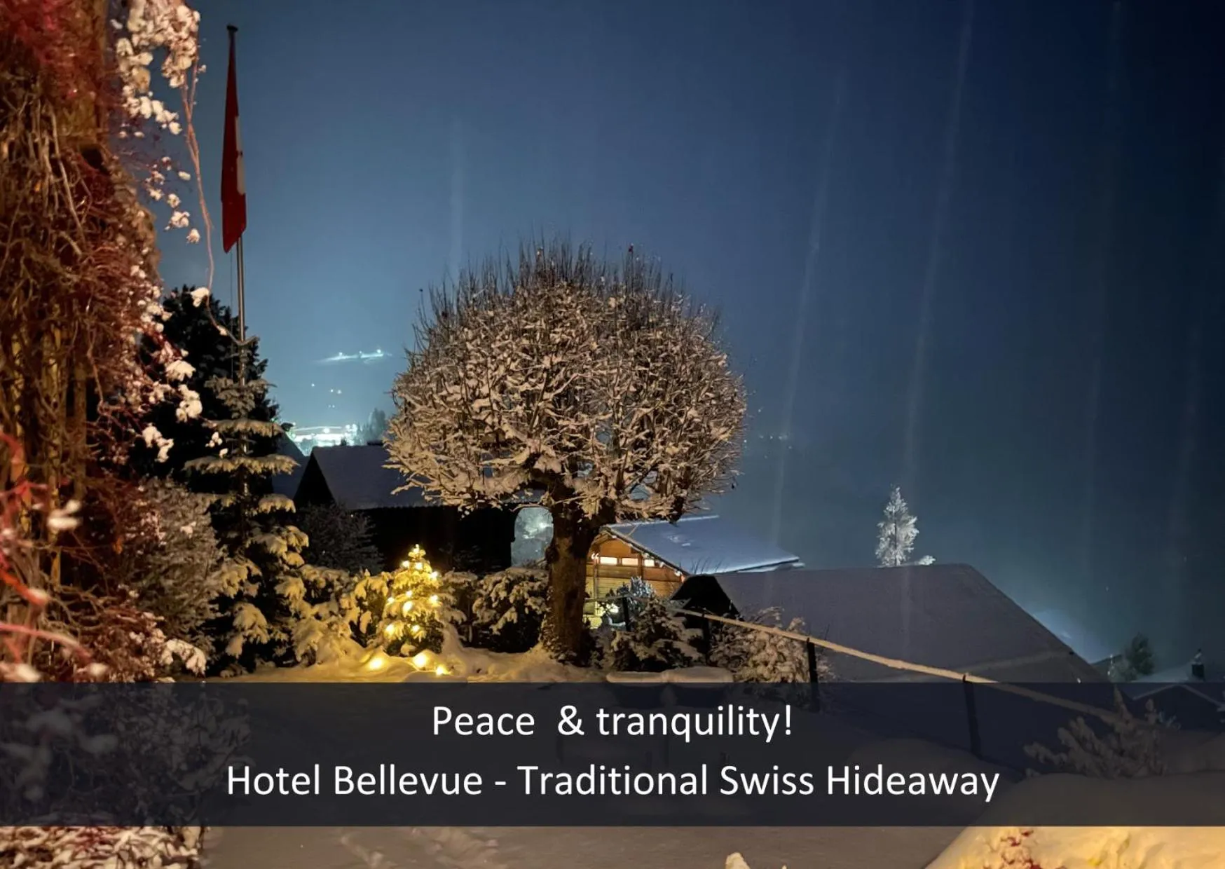 Text overlay in Hotel Bellevue - Traditional Swiss Hideaway