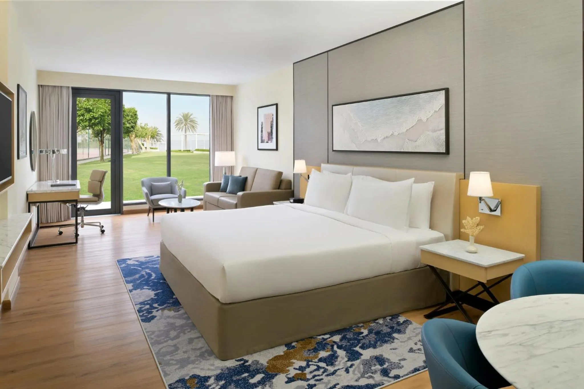 Family Room Sofa Bed Courtyard Access in Crowne Plaza Muscat by IHG