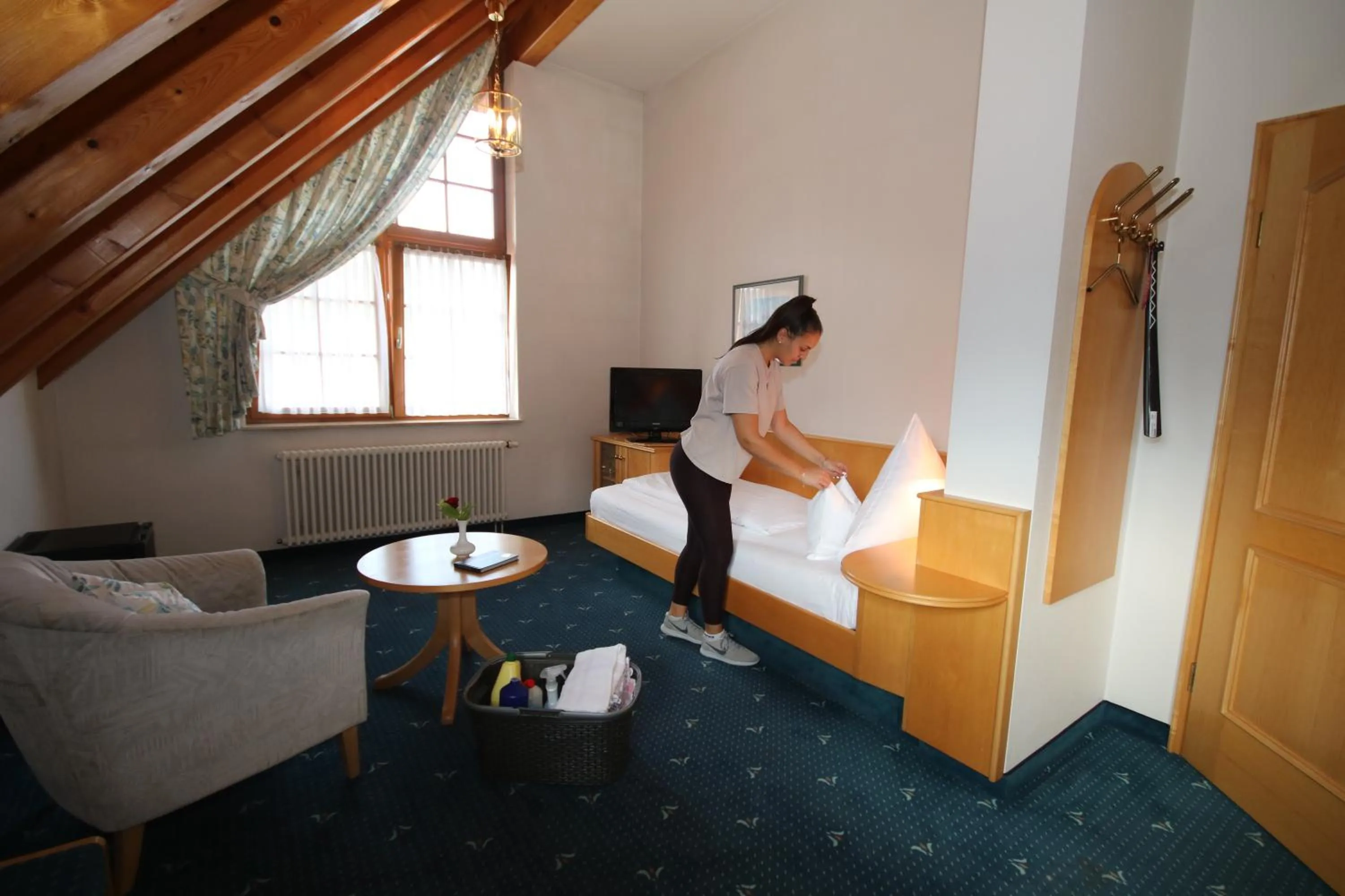 Bed in Hotel-Restaurant Hirsch