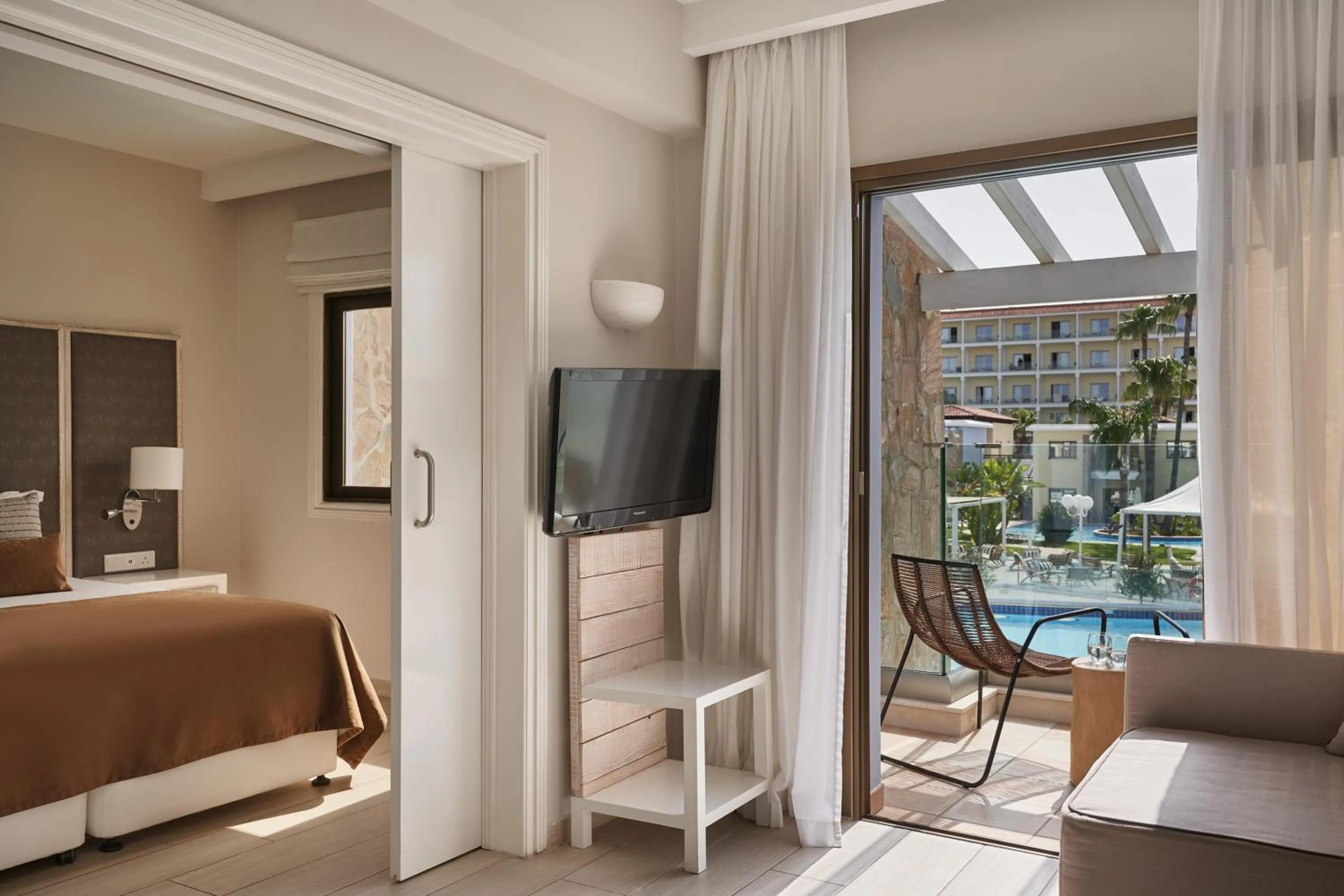 View (from property/room), Bed in Atlantica Aeneas Resort