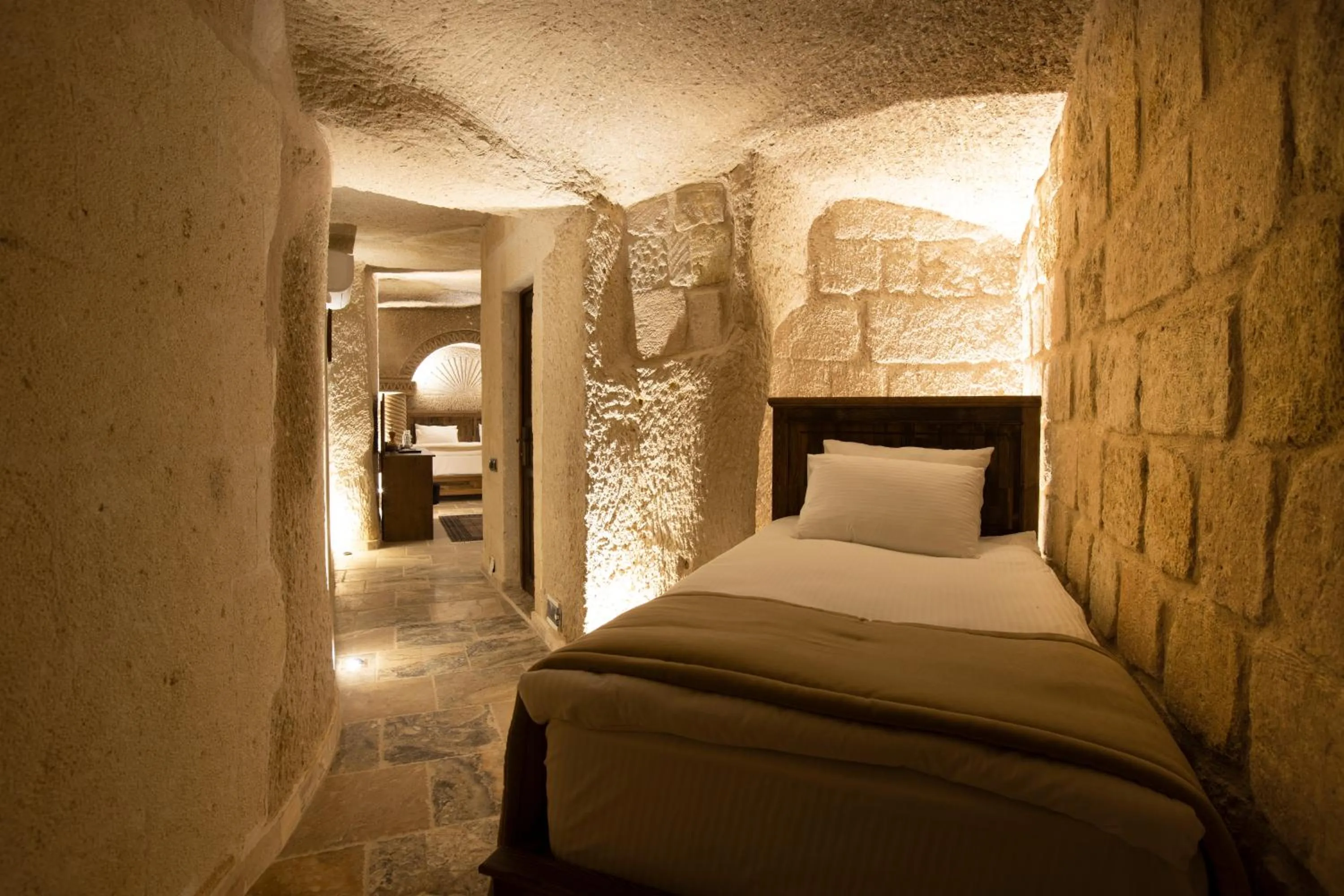 Bed in Medusa Cave Hotel