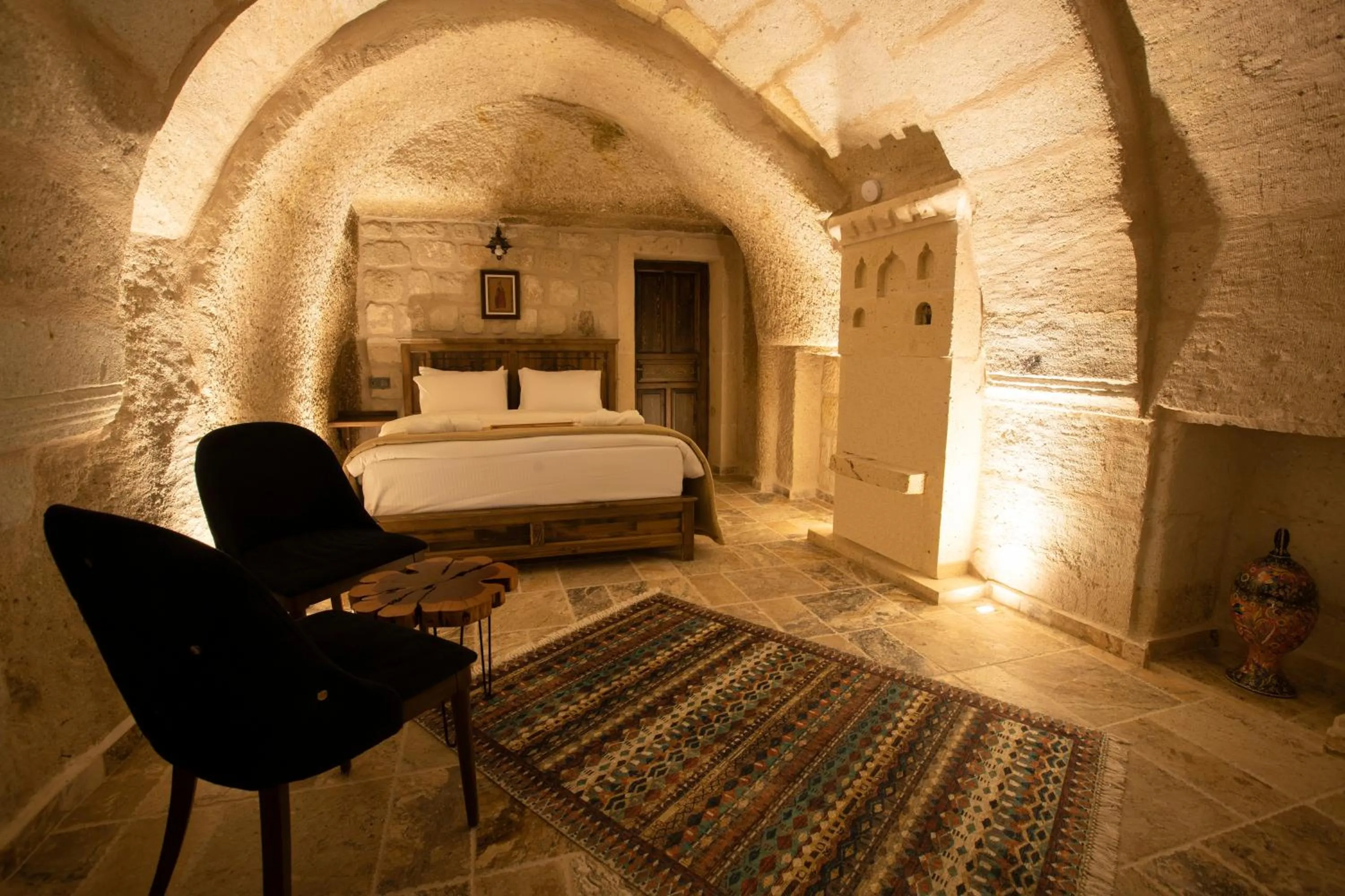 Bed in Medusa Cave Hotel