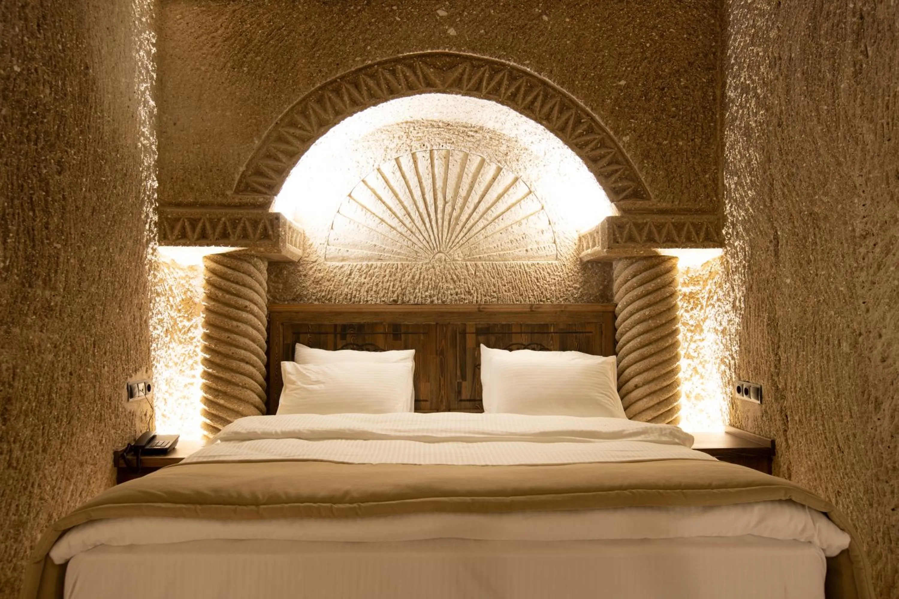 Bed in Medusa Cave Hotel