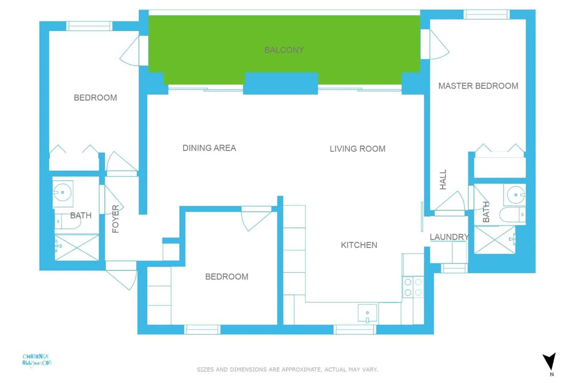 Floor plan in La Cordee 124 Apartment - Chamonix All Year