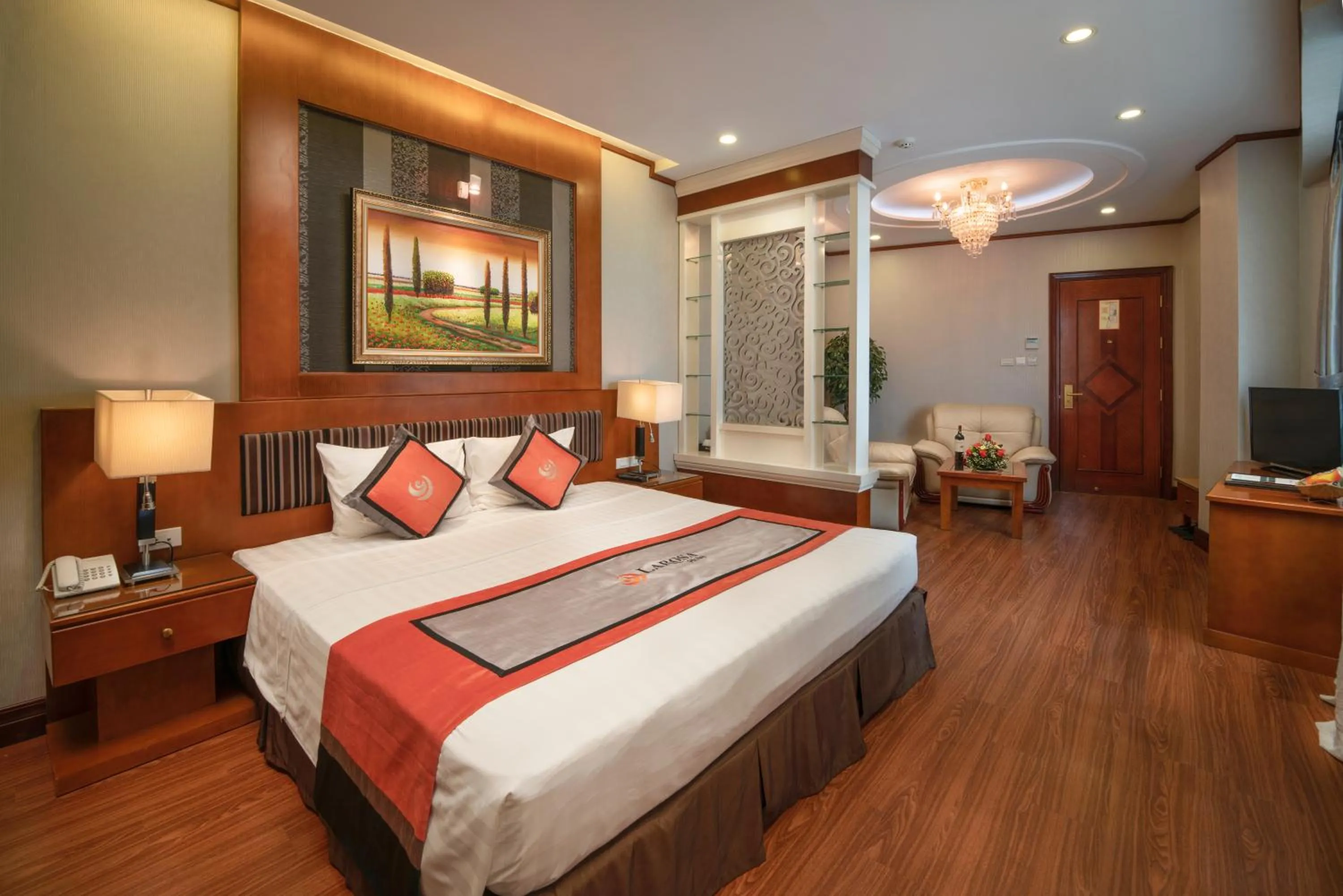 Photo of the whole room, Bed in Hanoi Larosa Hotel