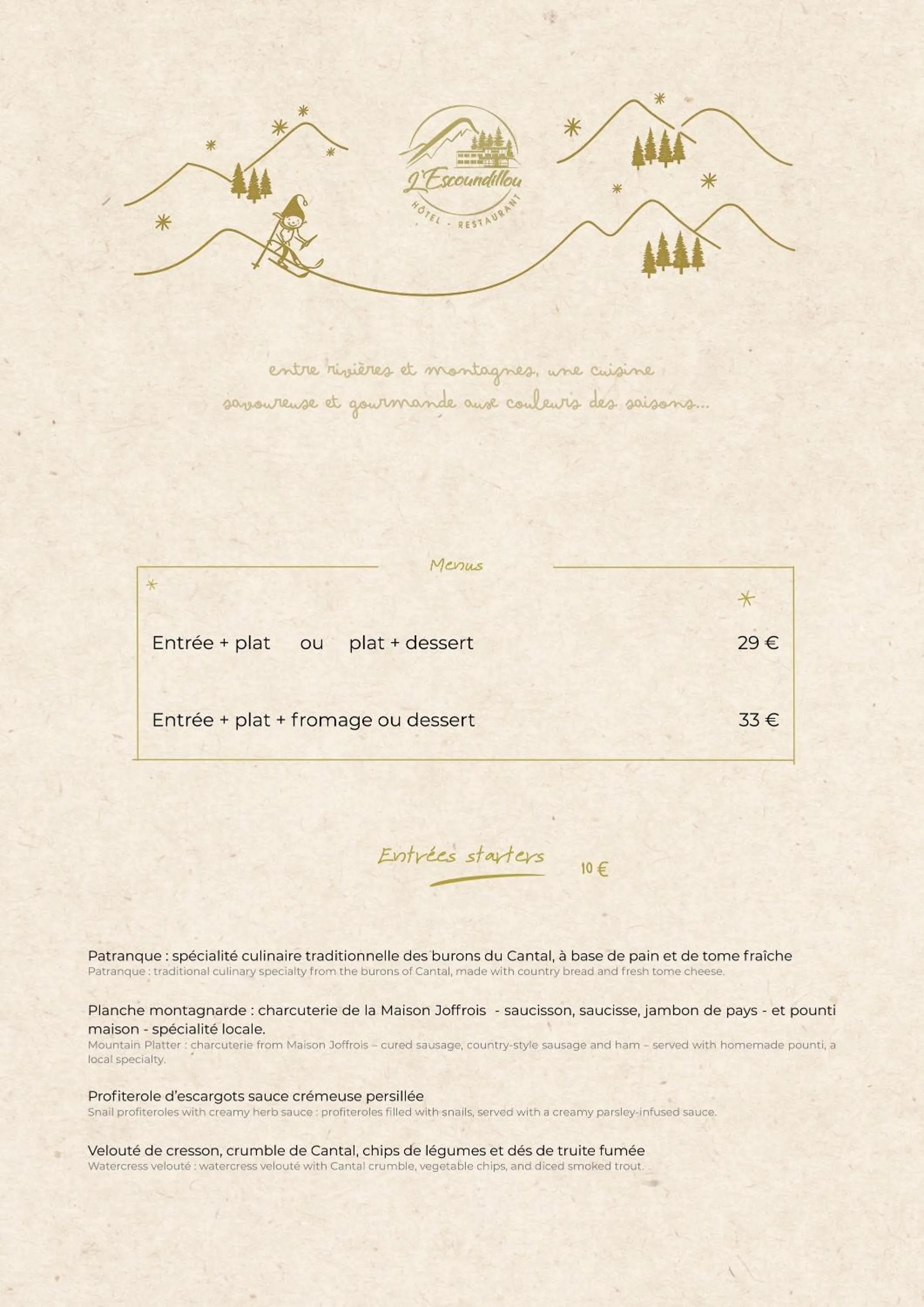 Restaurant/places to eat in L'Escoundillou