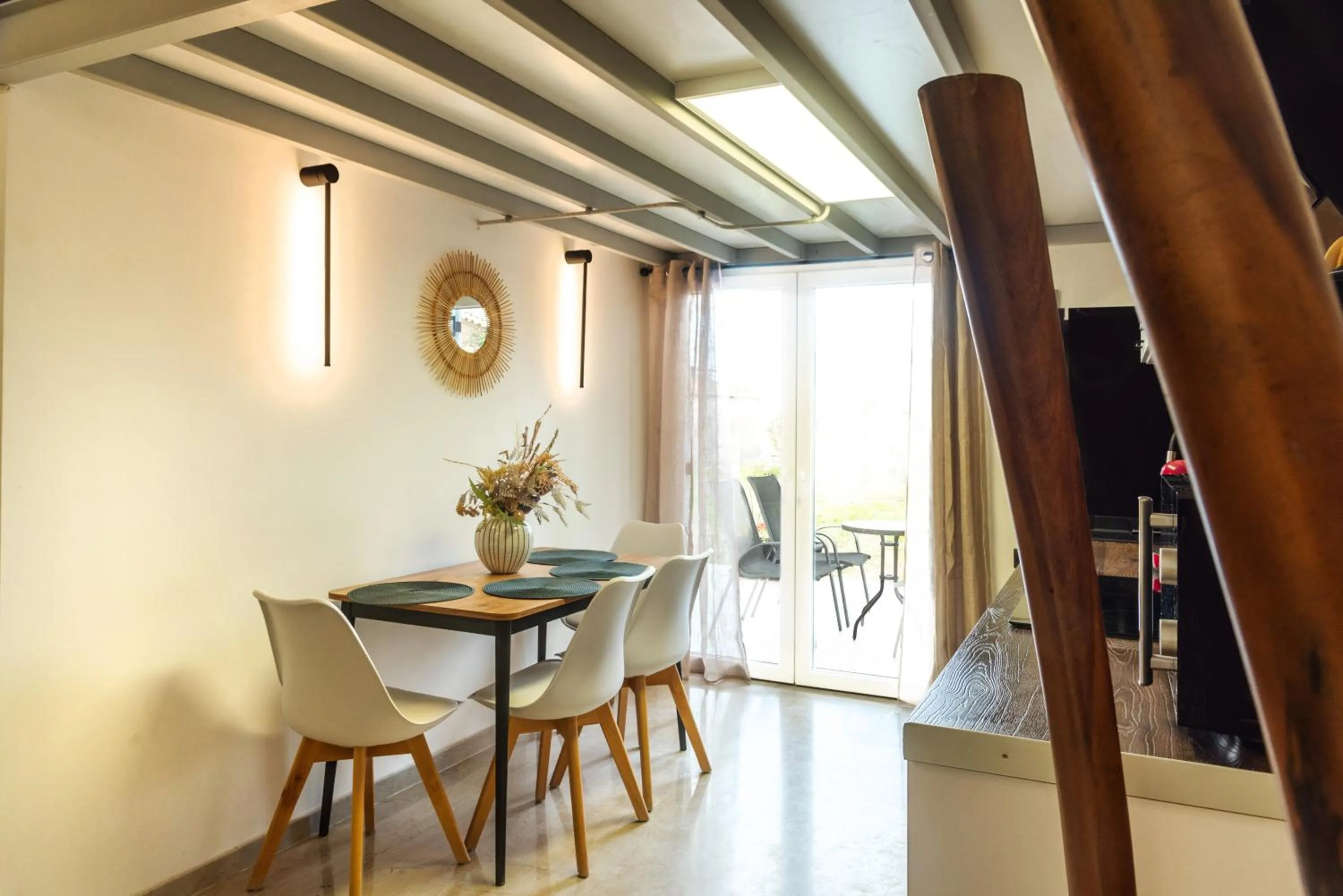 Dining area in Victoria's Suites Corfu