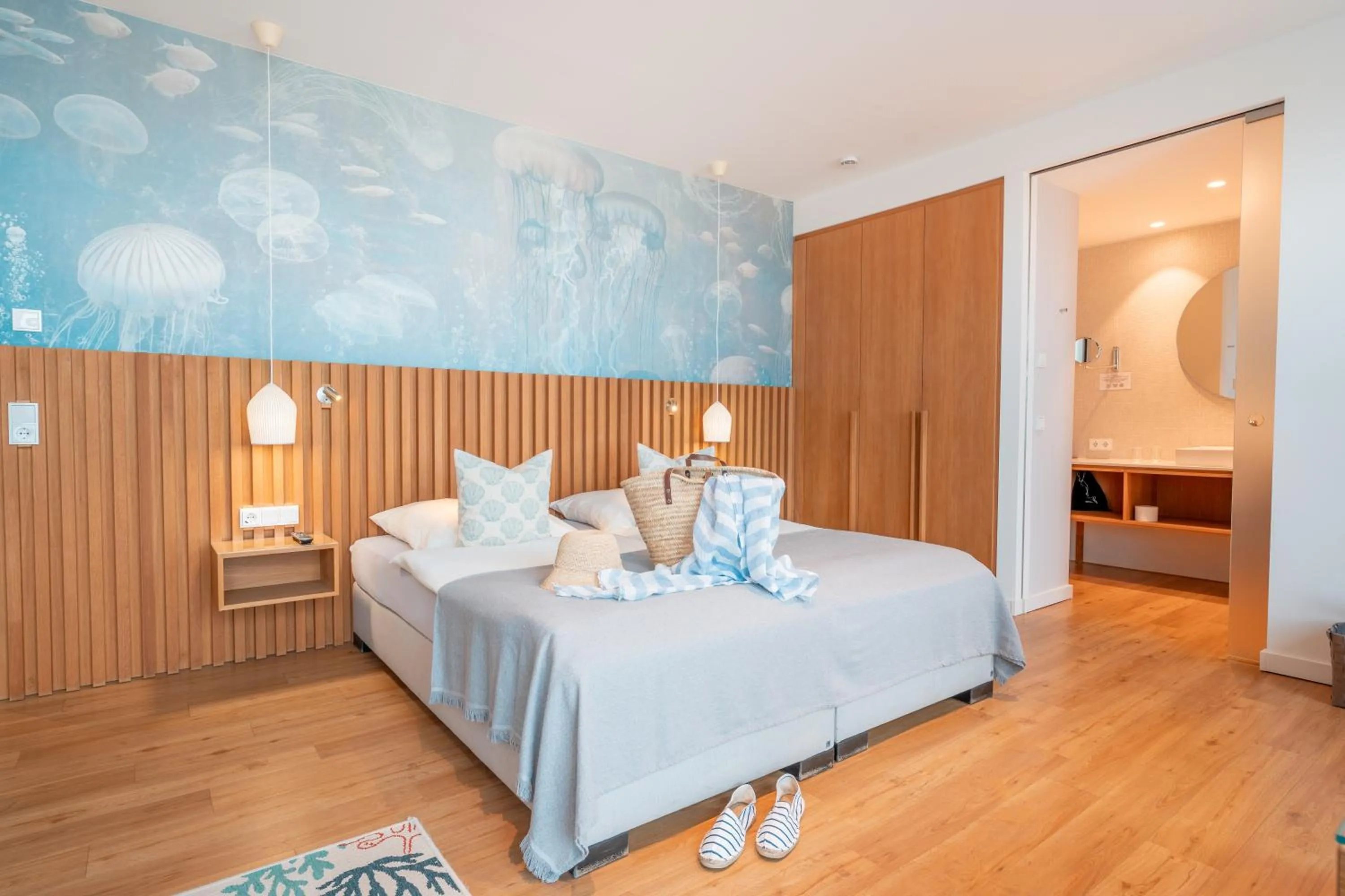 Bed in Hotel Strandhus