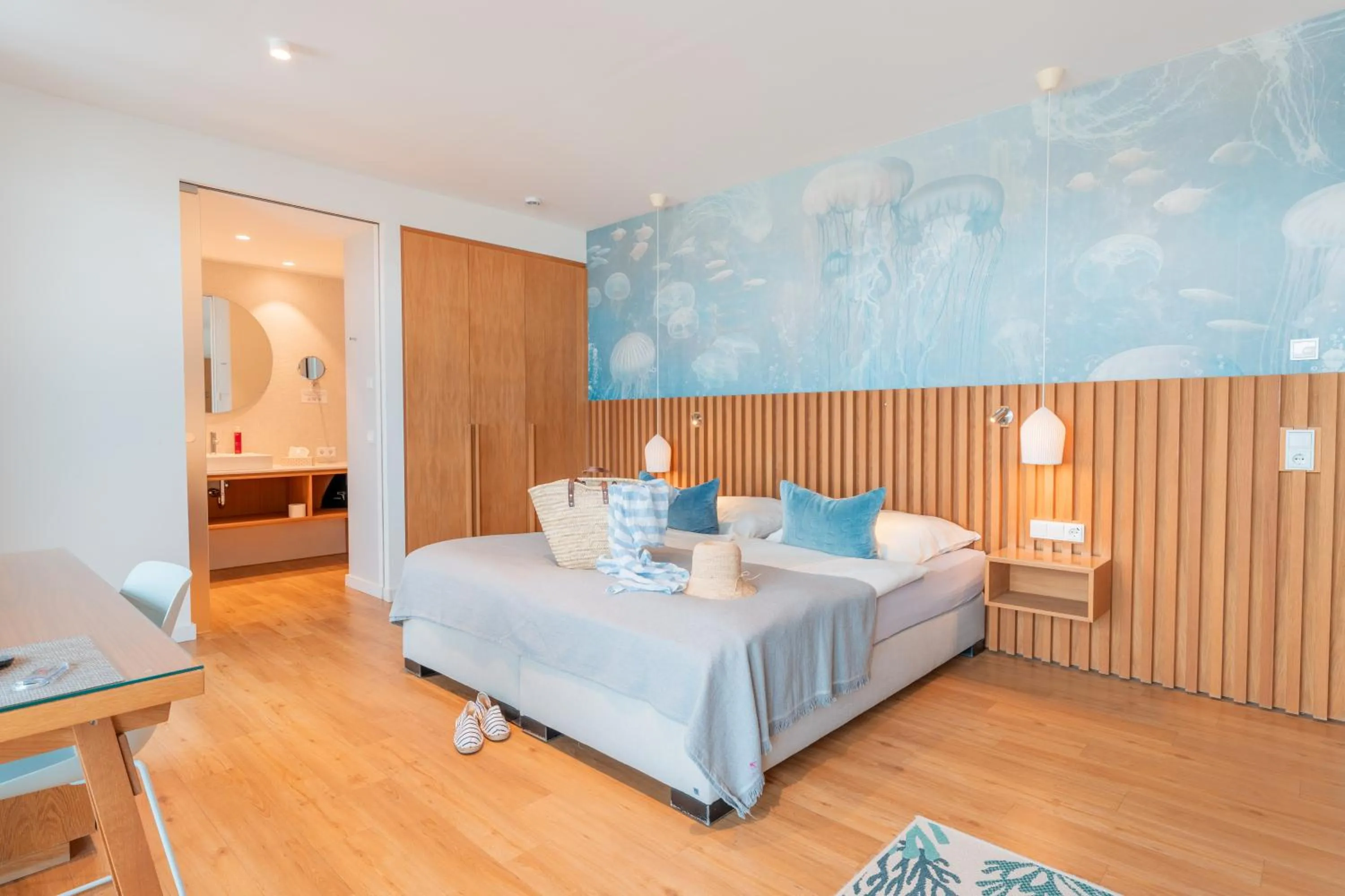 Bed in Hotel Strandhus