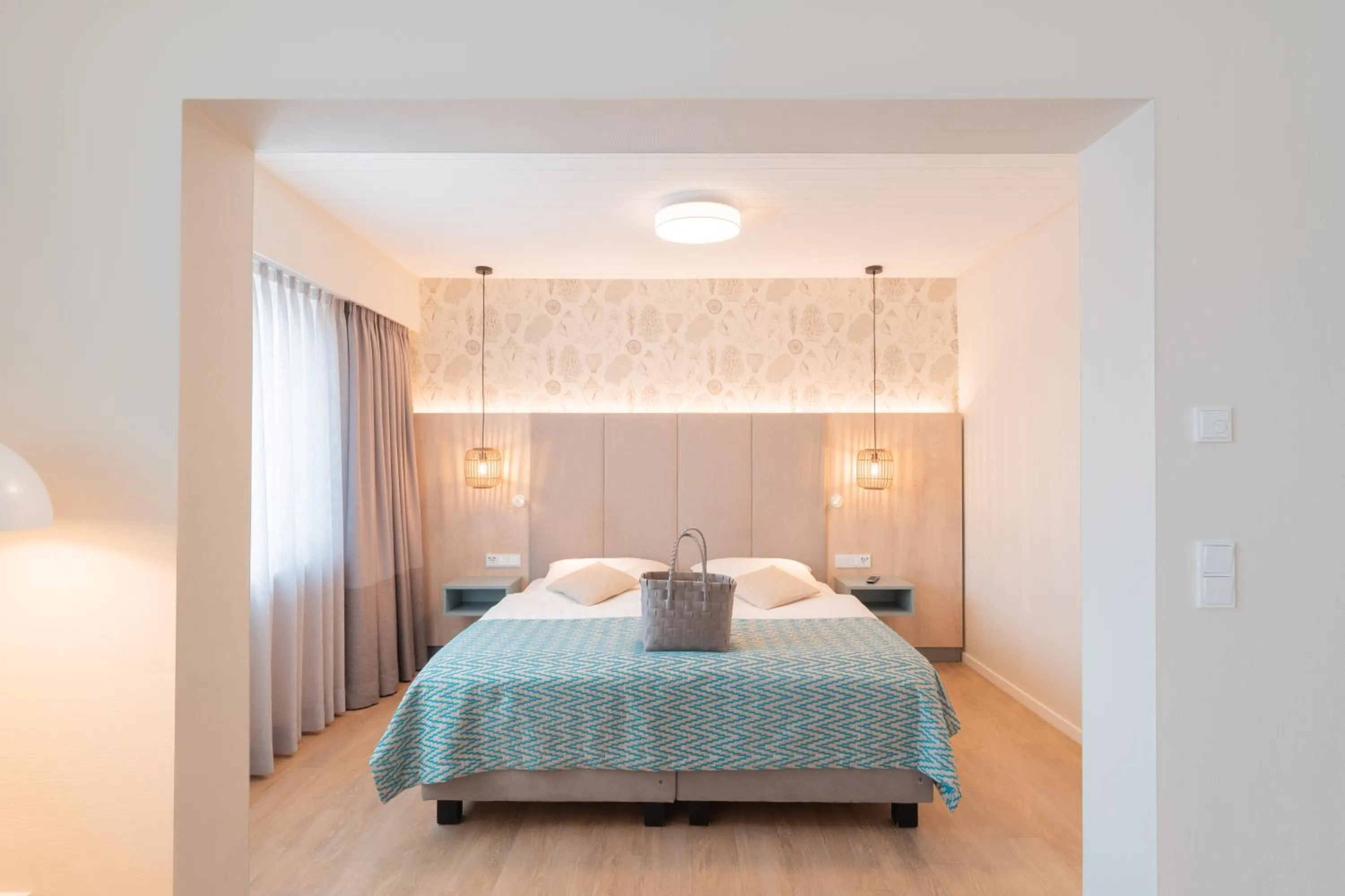 Bed in Hotel Strandhus