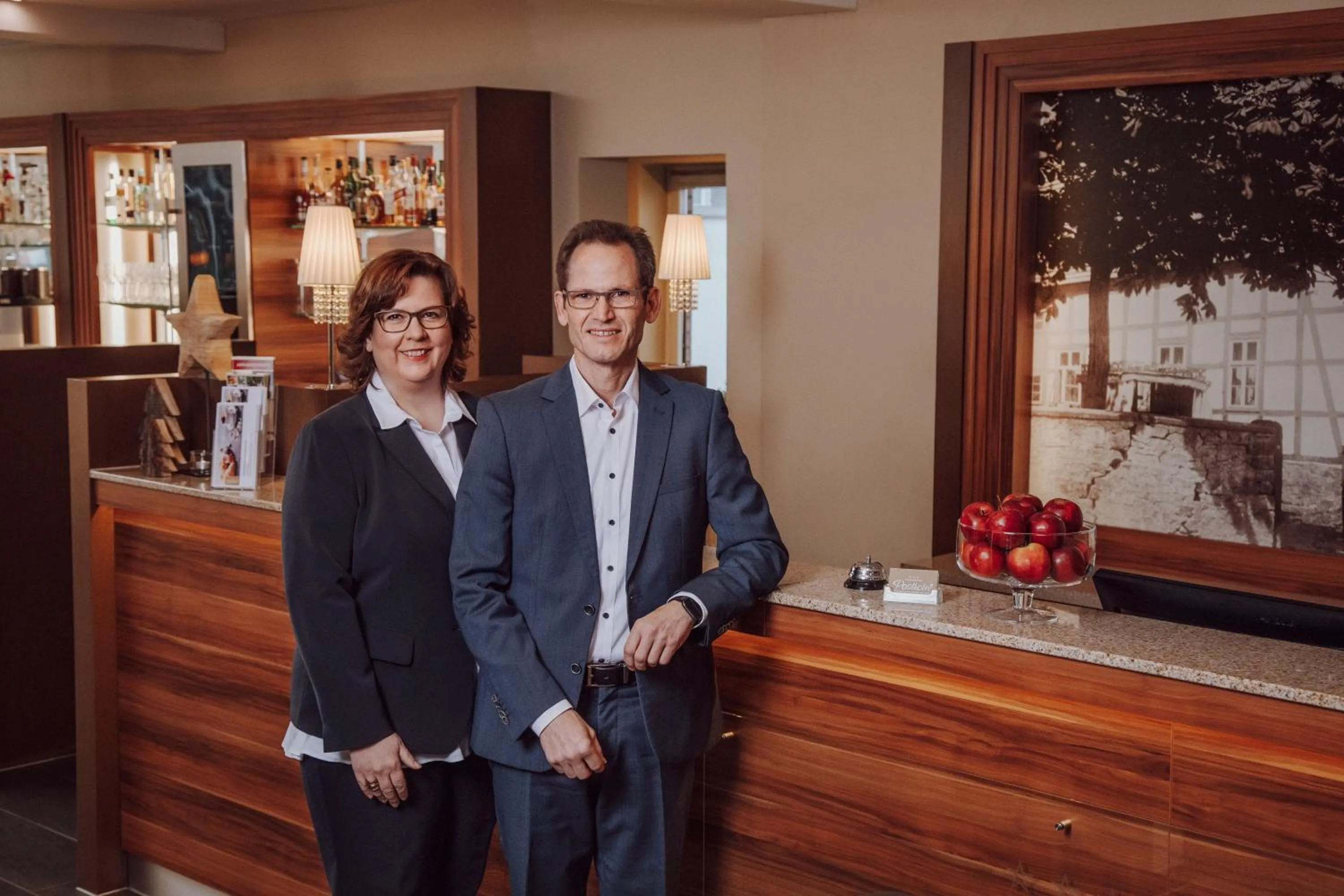 Lobby or reception in Hünerbein's Posthotel