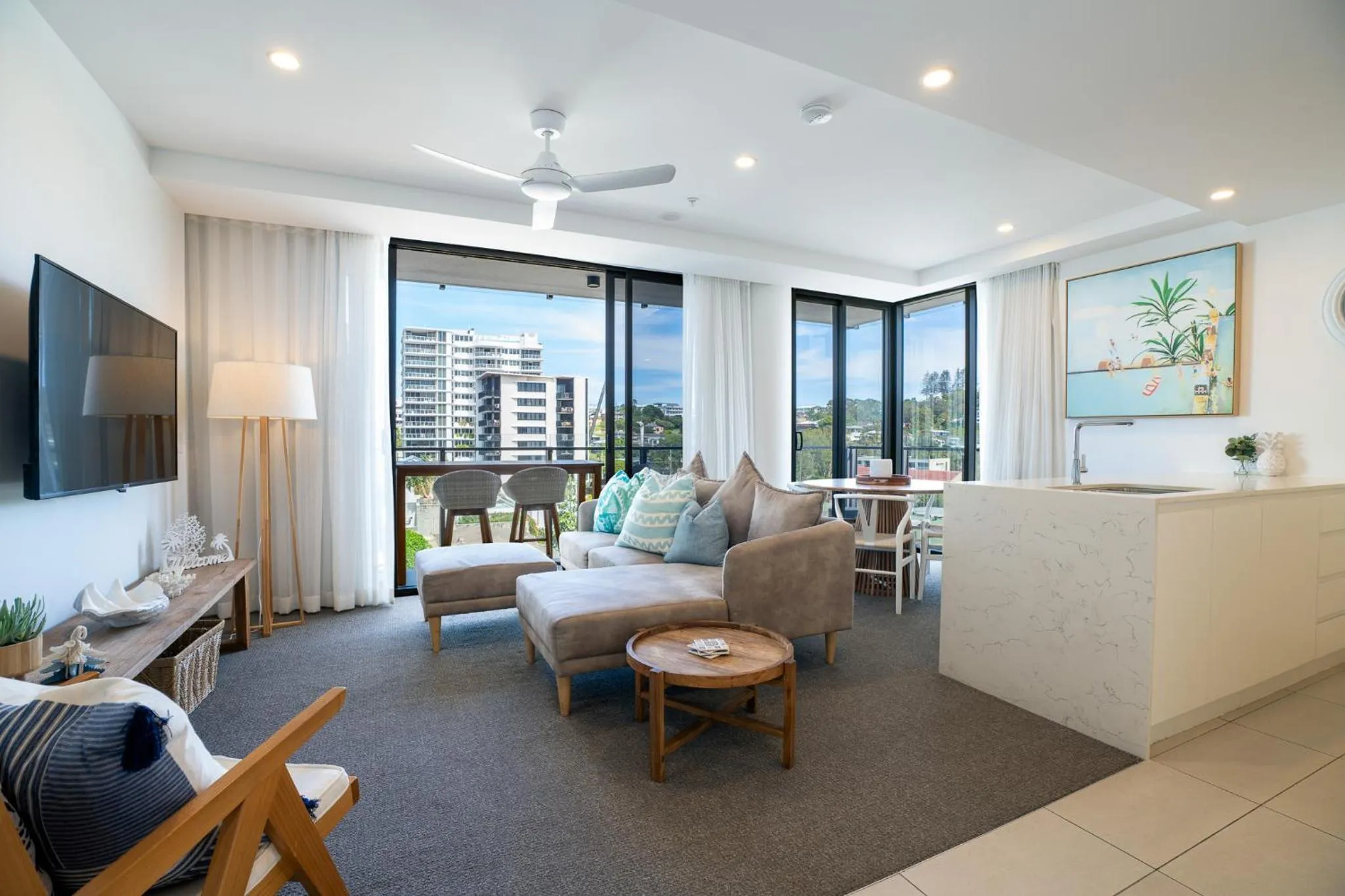 Living room in X Kirra Apartments