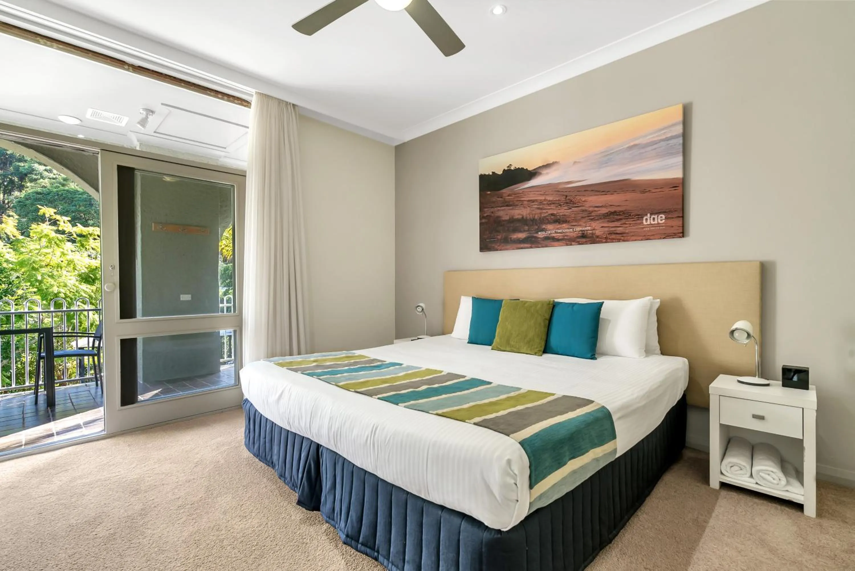 Bed in Korora Bay Village Resort