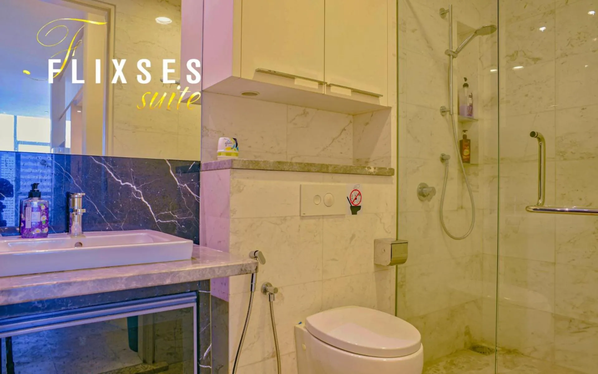 Shower in Flixses Suites at Platinum KLCC