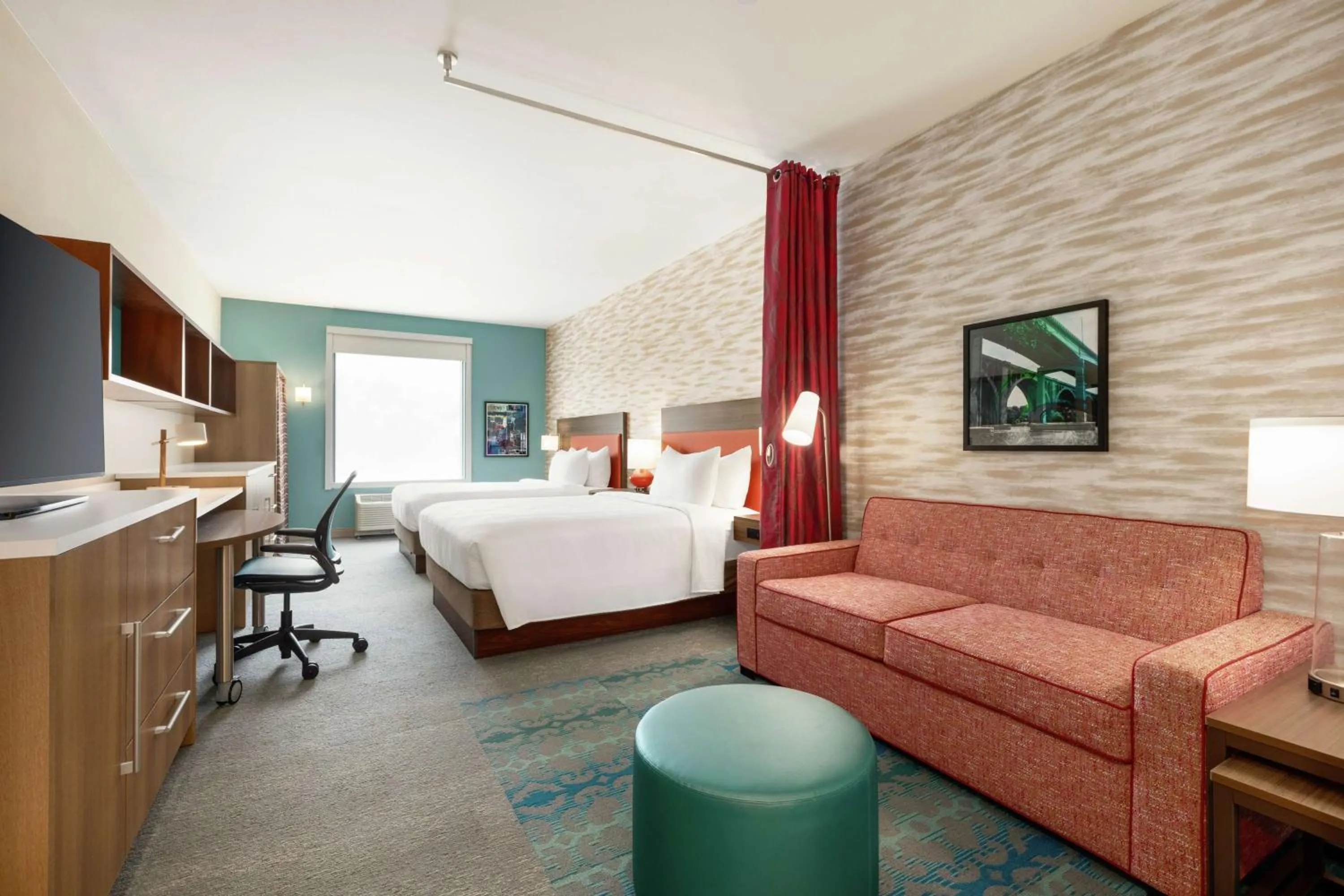 Bedroom, Bed in Home2 Suites by Hilton New Brunswick, NJ