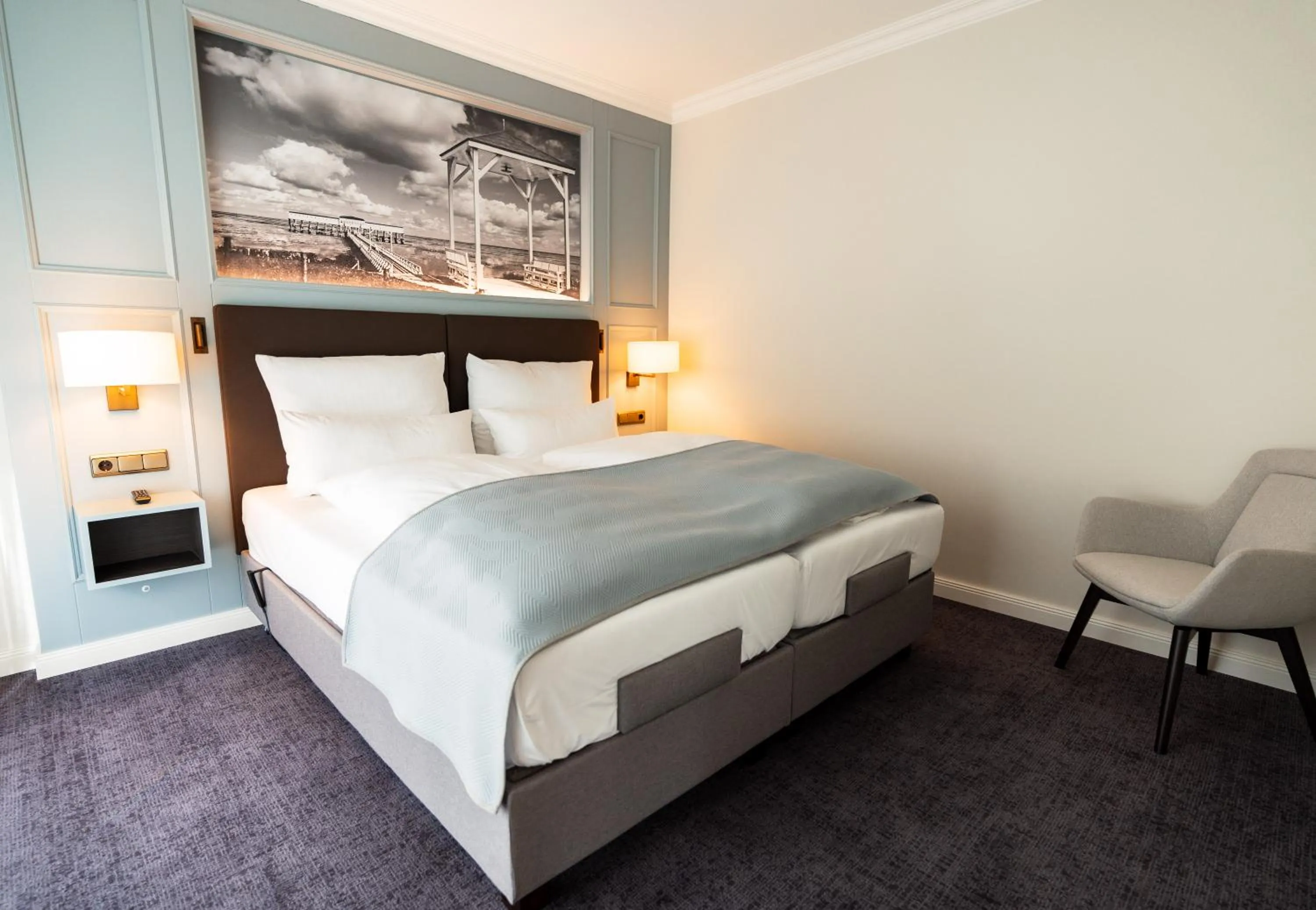 Bedroom, Bed in Hotel Strandperle