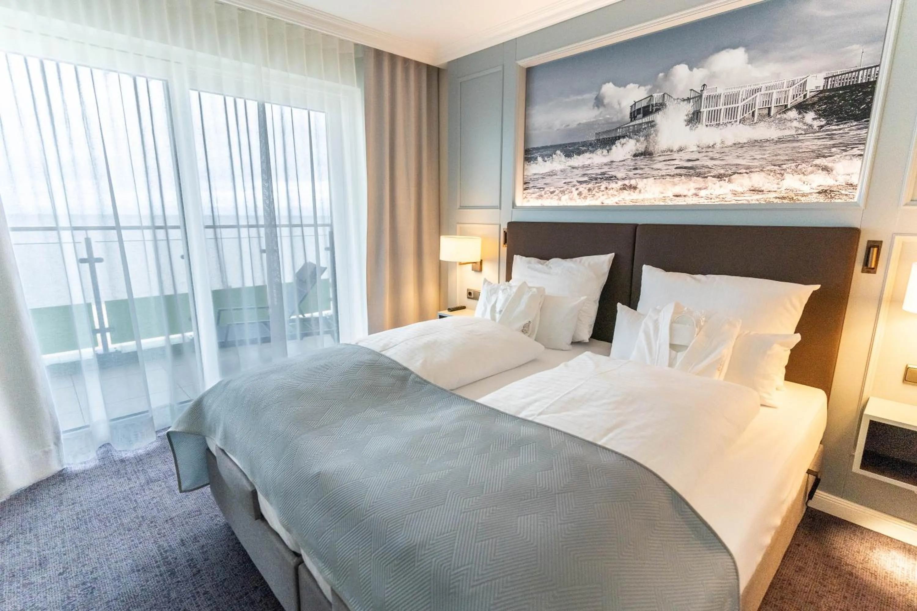 Bedroom, Bed in Hotel Strandperle