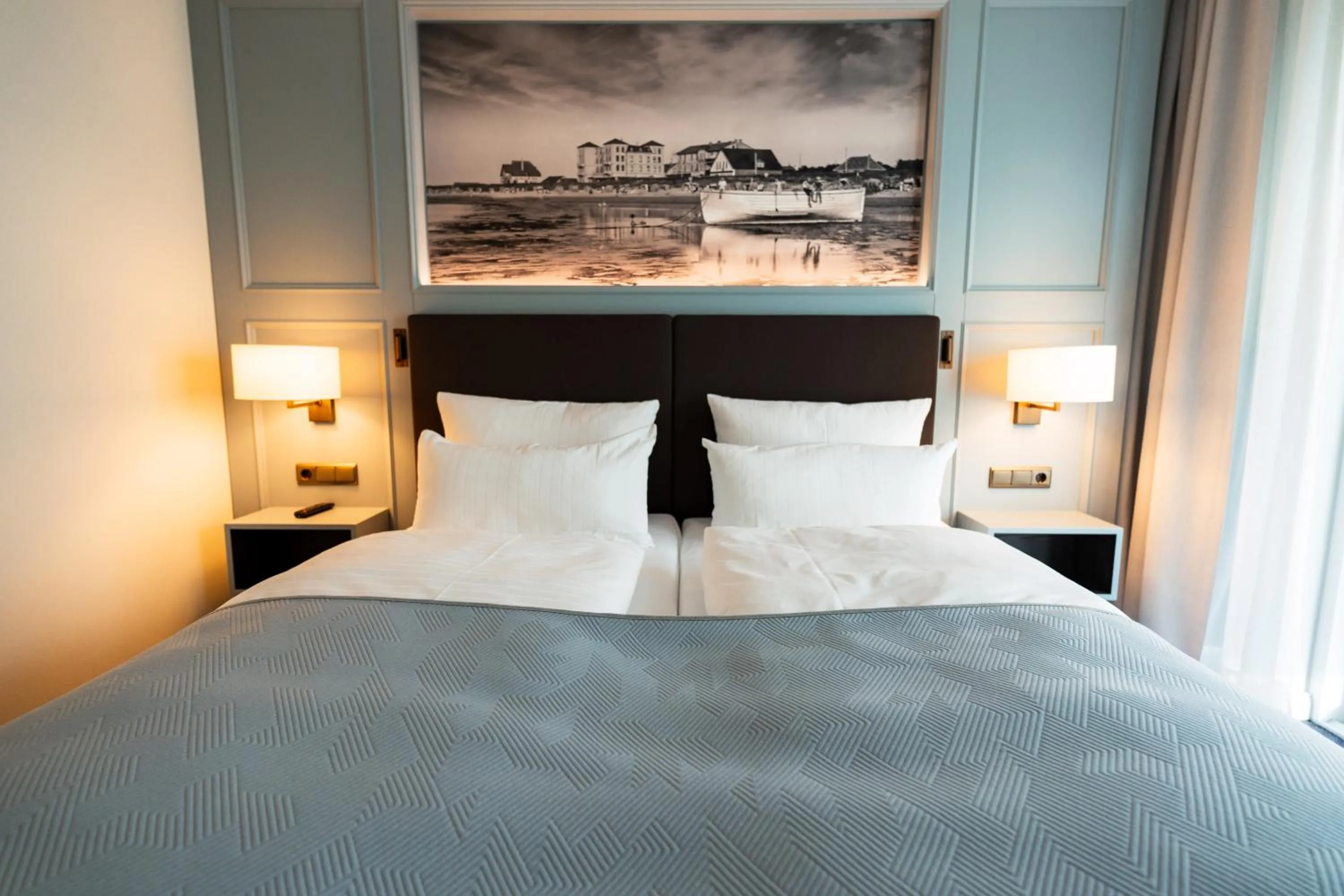 Bedroom, Bed in Hotel Strandperle