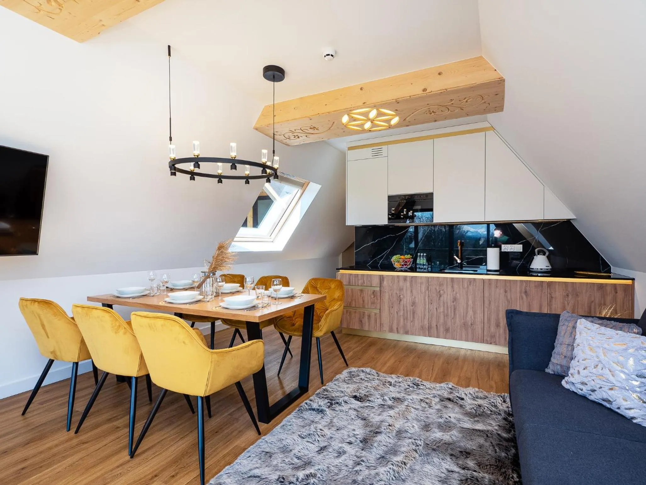 Kitchen or kitchenette in Aparthotel Góralski Spa 2