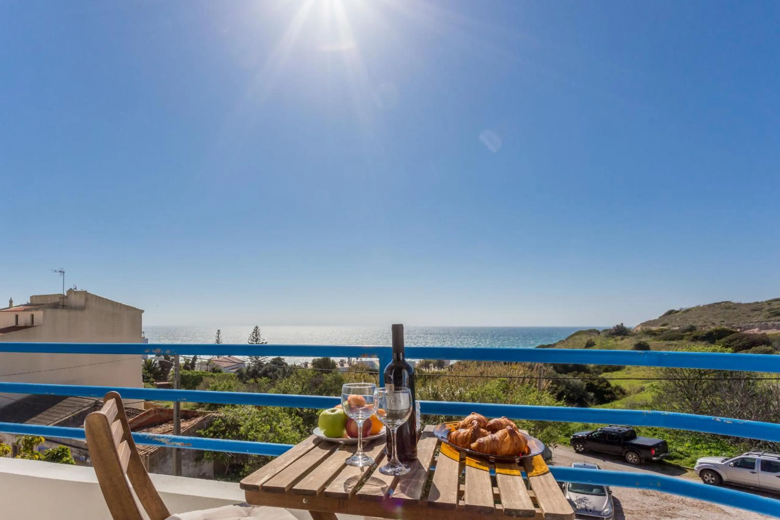 Balcony/Terrace in CoolHouses Algarve Luz, 2 Bed top floor flat, amazing sea view, central. Delicia do Sol