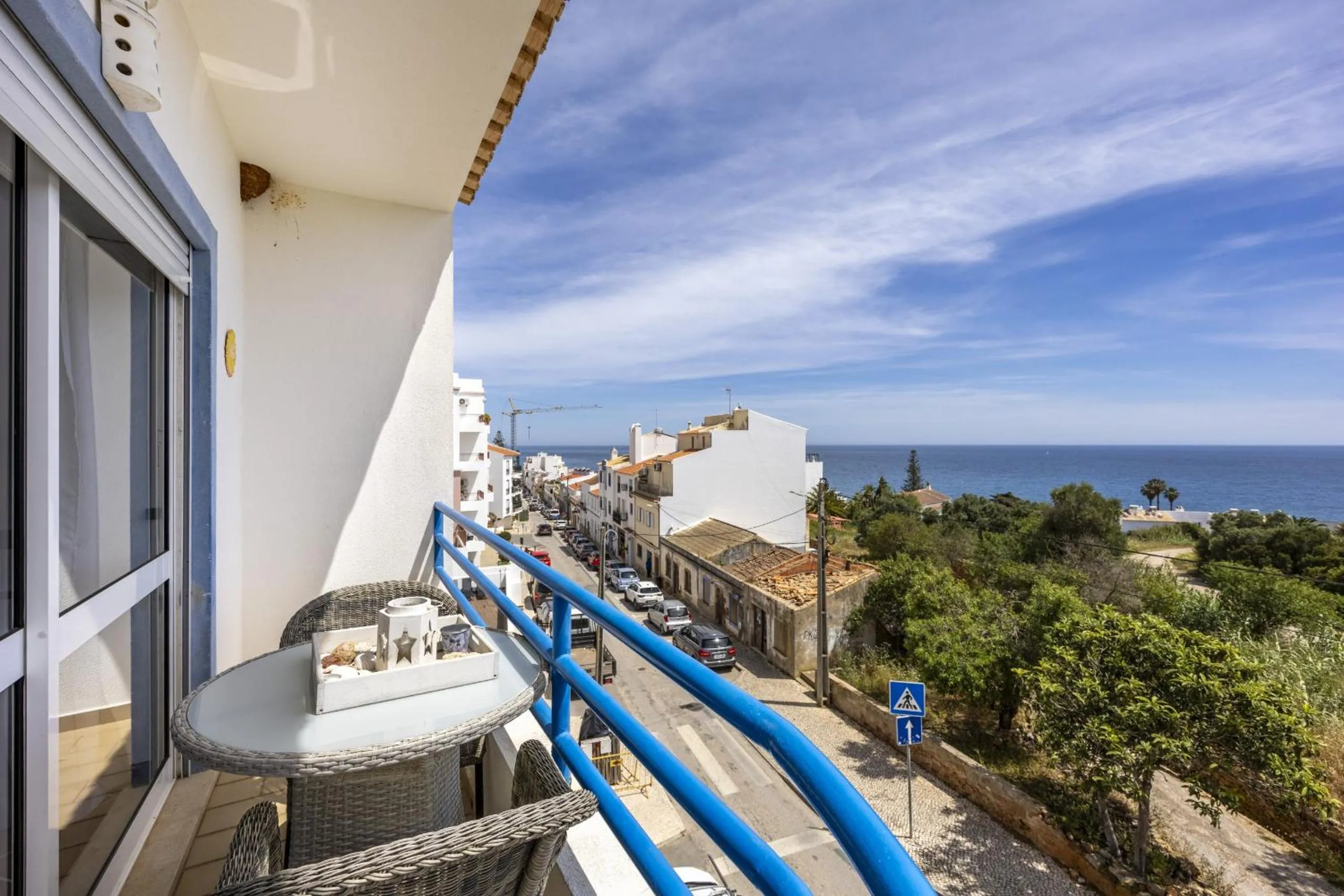 Balcony/Terrace in CoolHouses Algarve Luz, 2 Bed top floor flat, amazing sea view, central. Delicia do Sol