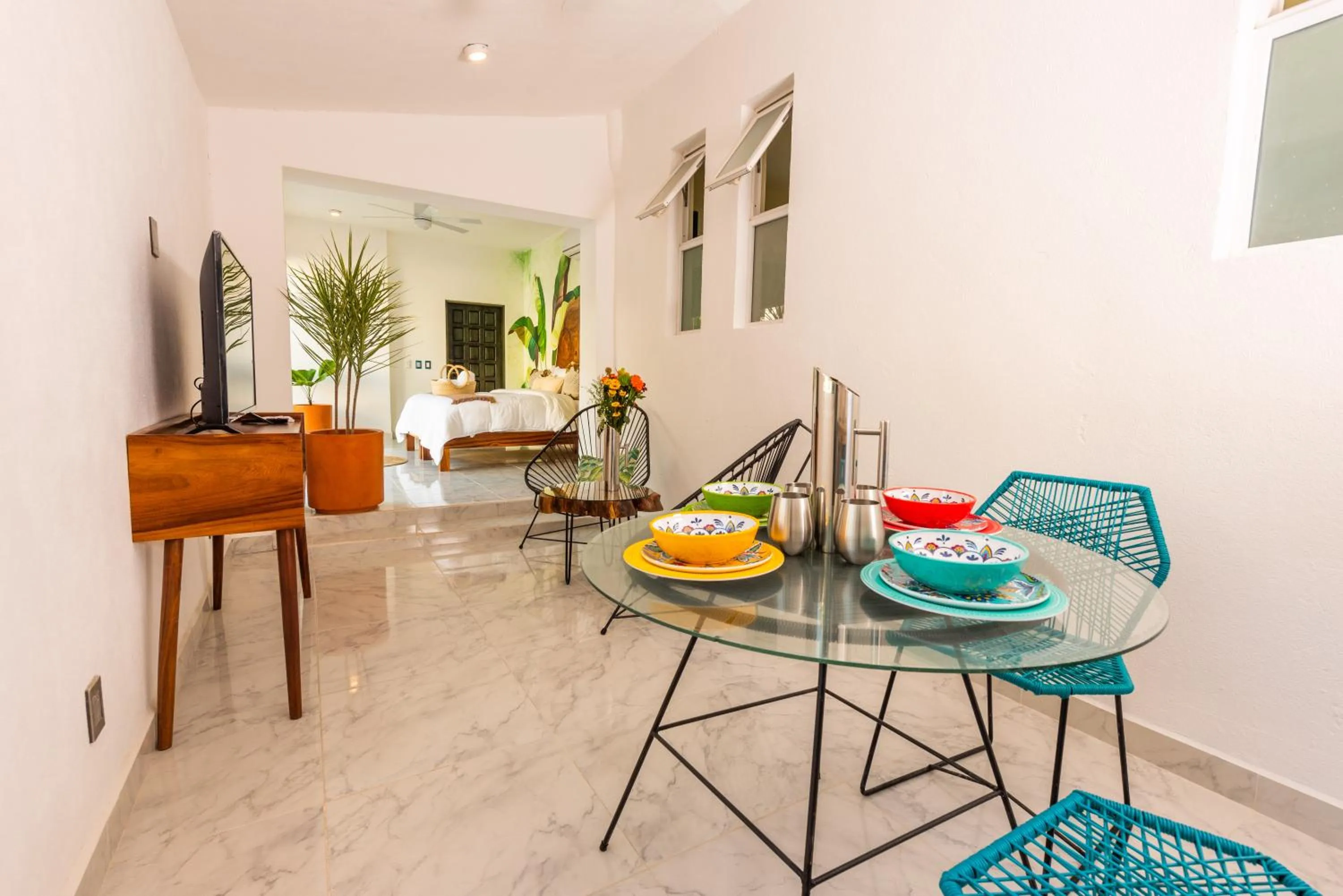 Seating area in La Casa Blanca