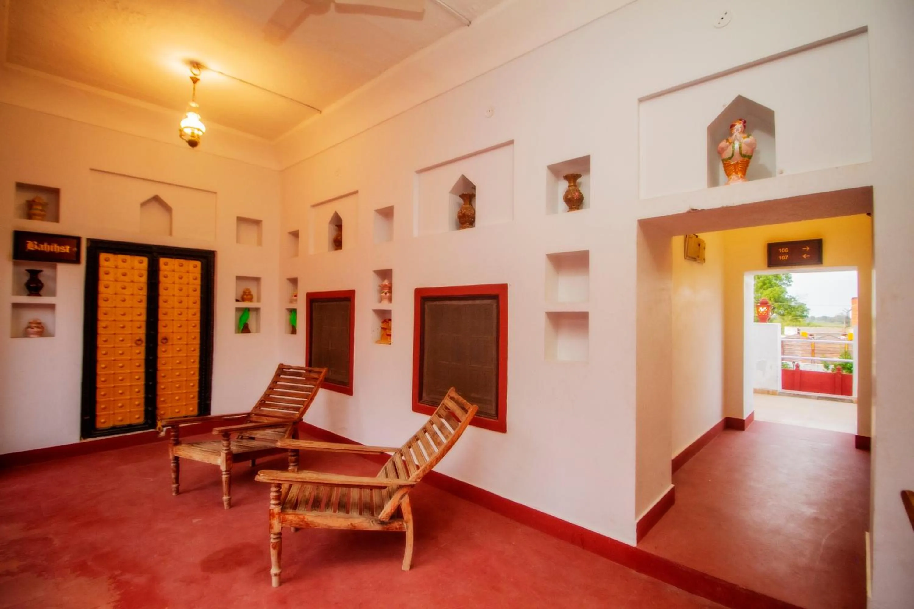 Lobby or reception in Amritara Chandra Mahal Haveli, Bharatpur