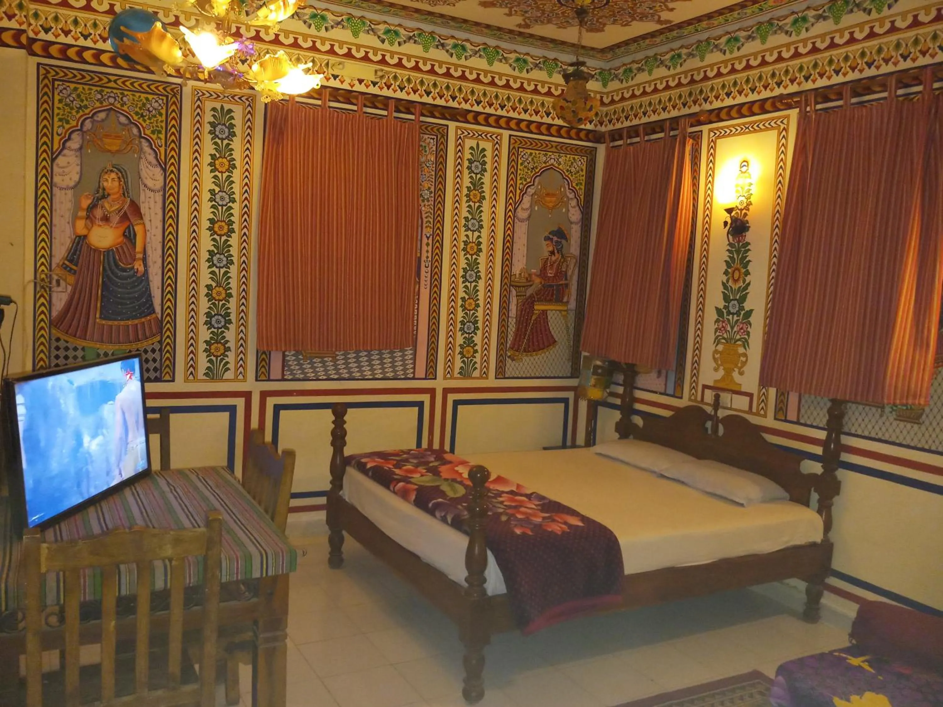 Decorative detail, Bed in Hotel Shekhawati, A boutique stay