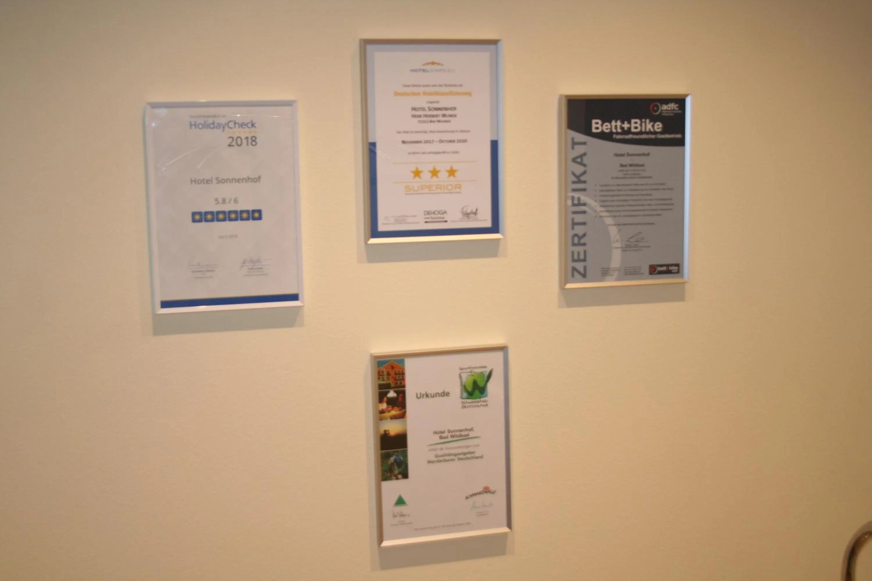 Certificate/Award in Hotel Sonnenhof