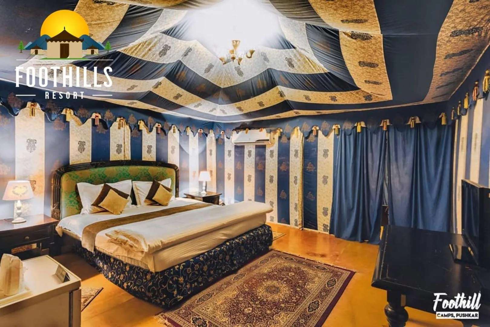 Bed in Foothill Pushkar Resort