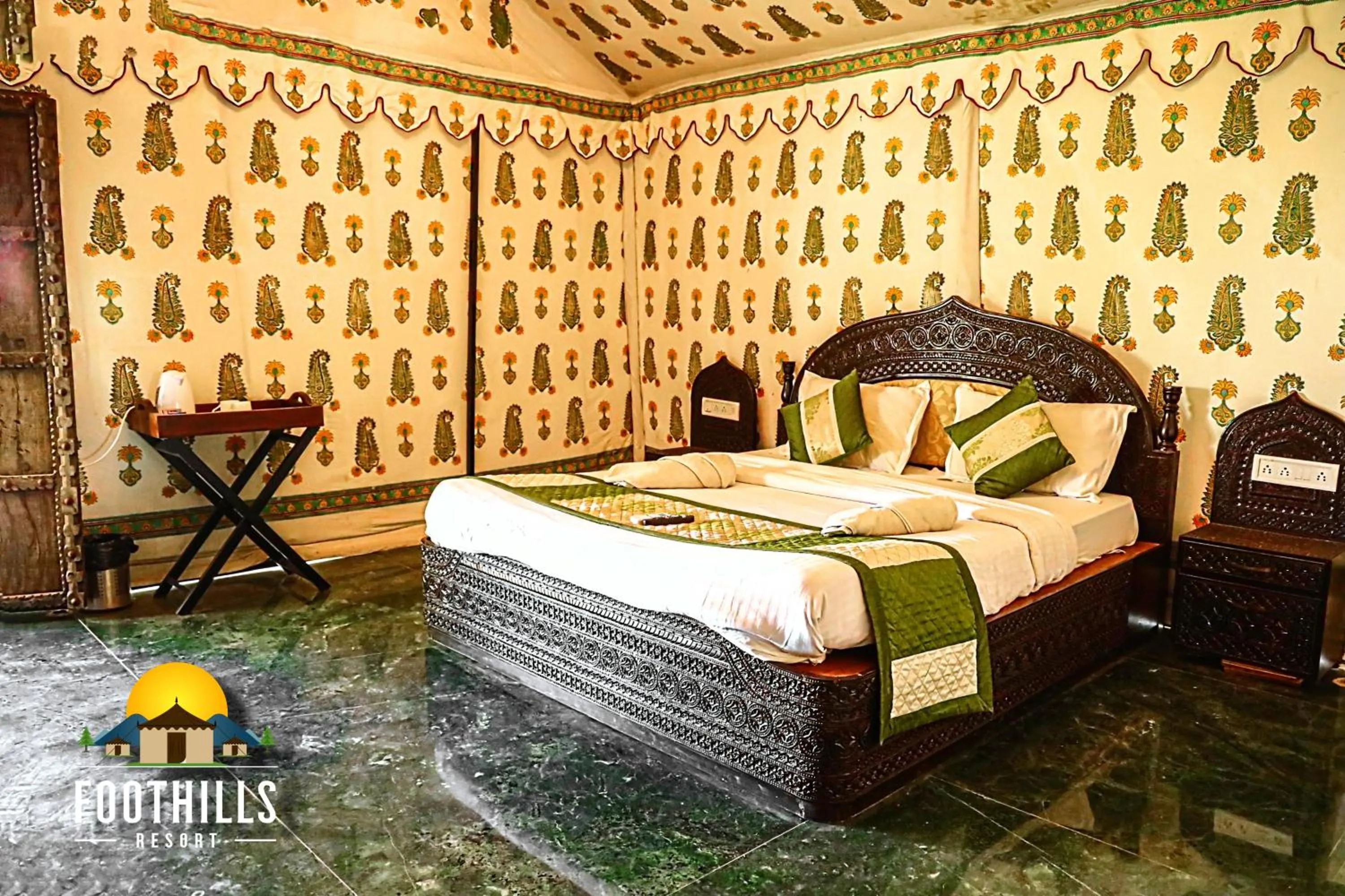 Bed in Foothill Pushkar Resort