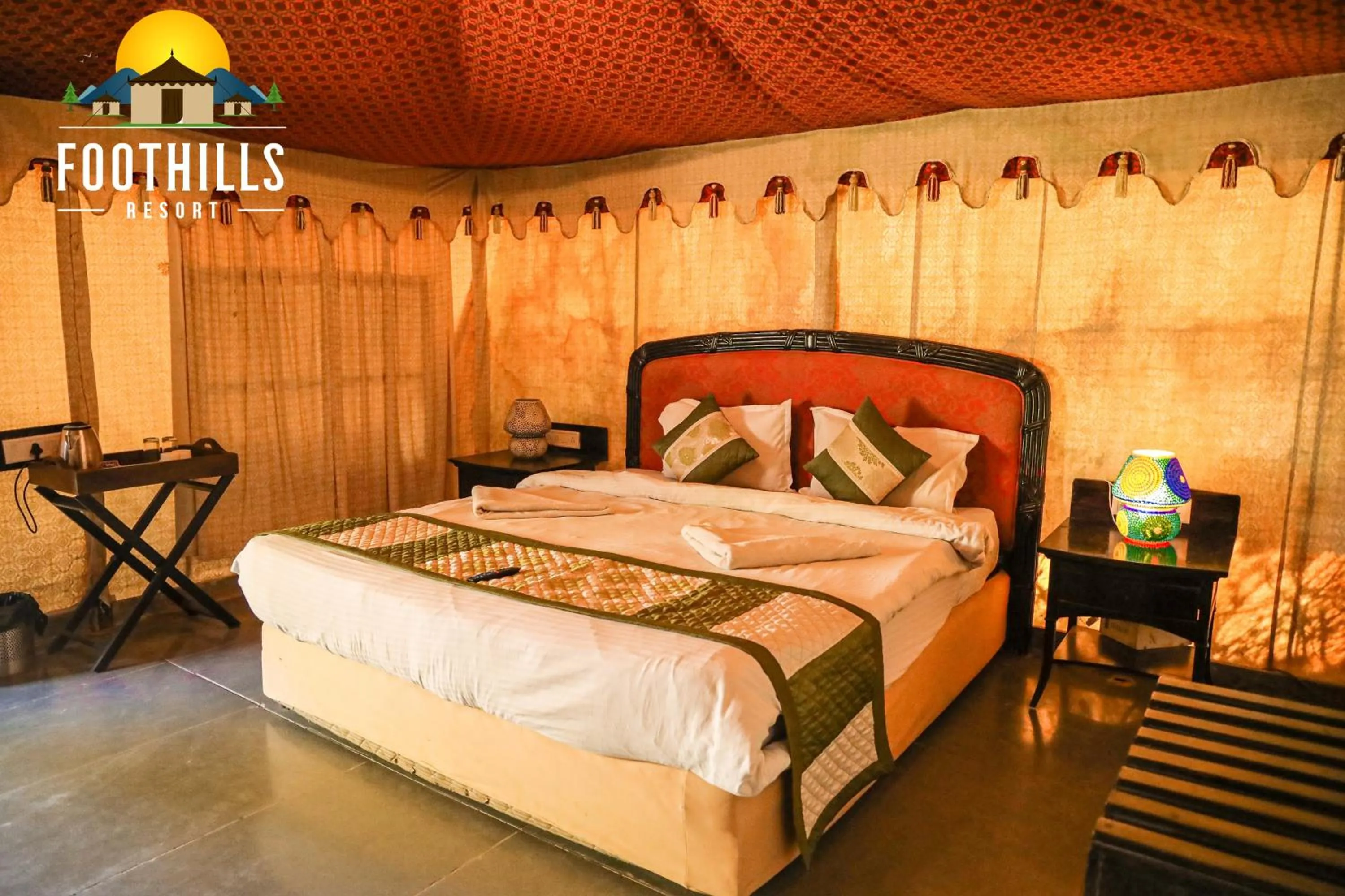 Bed in Foothill Pushkar Resort