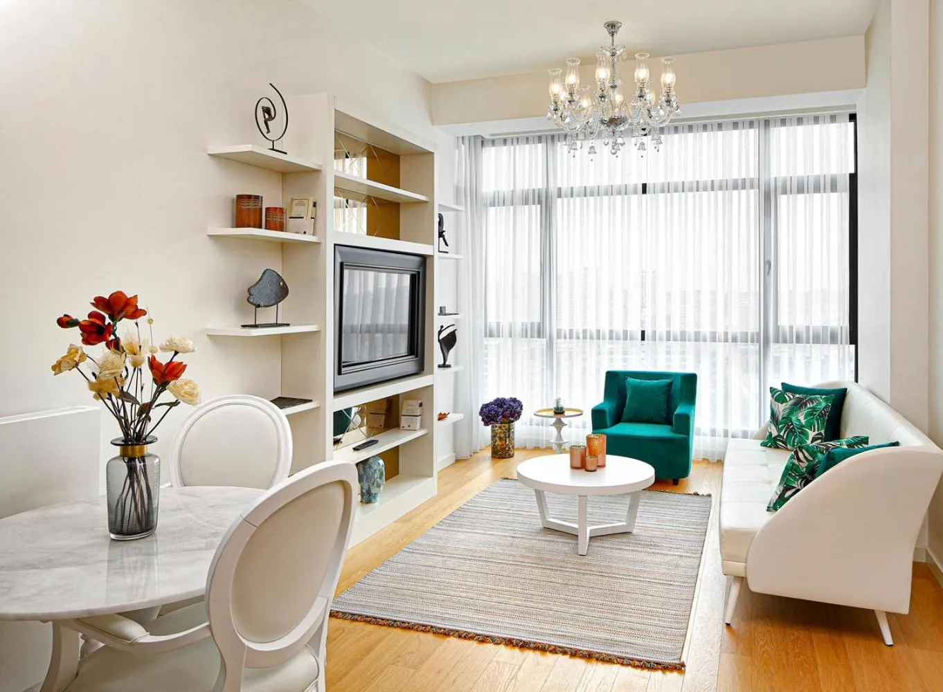 Living room in G Tower Furnished Apartment Rentals