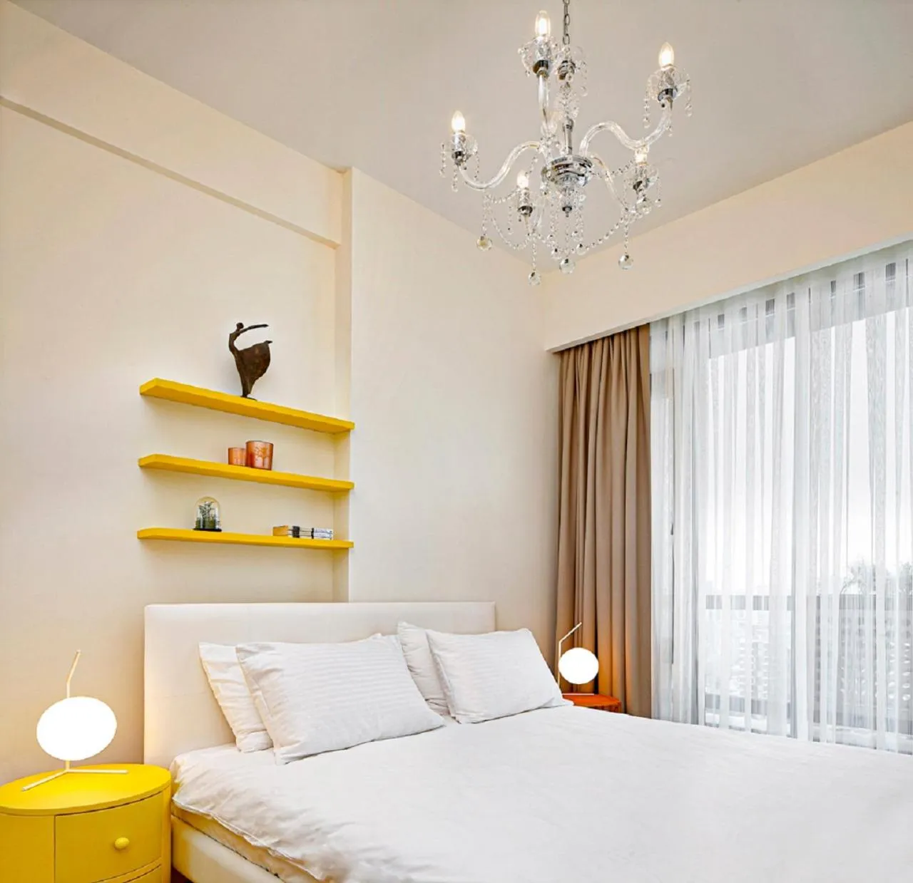 Bedroom, Bed in G Tower Furnished Apartment Rentals