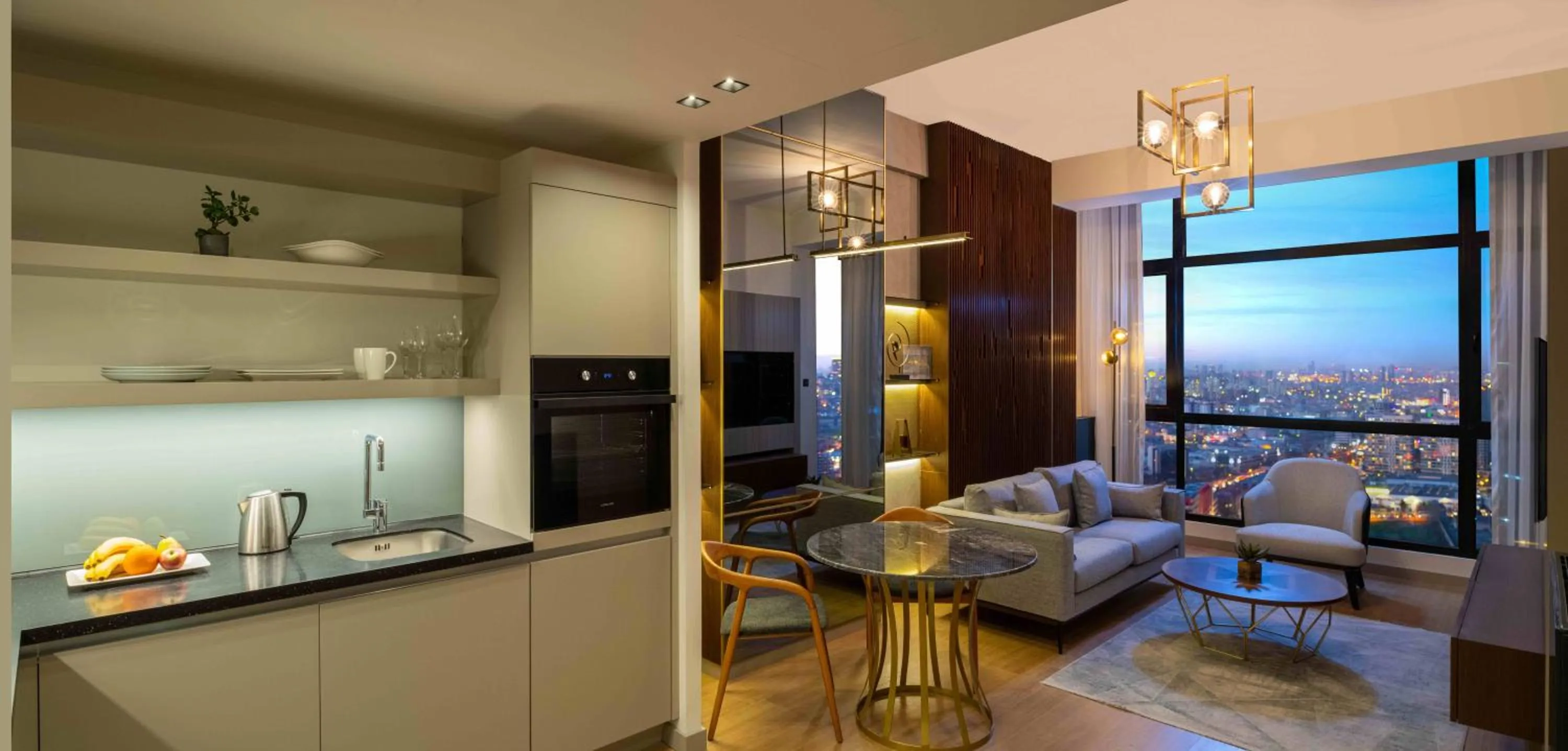 Kitchen or kitchenette in G Tower Furnished Apartment Rentals