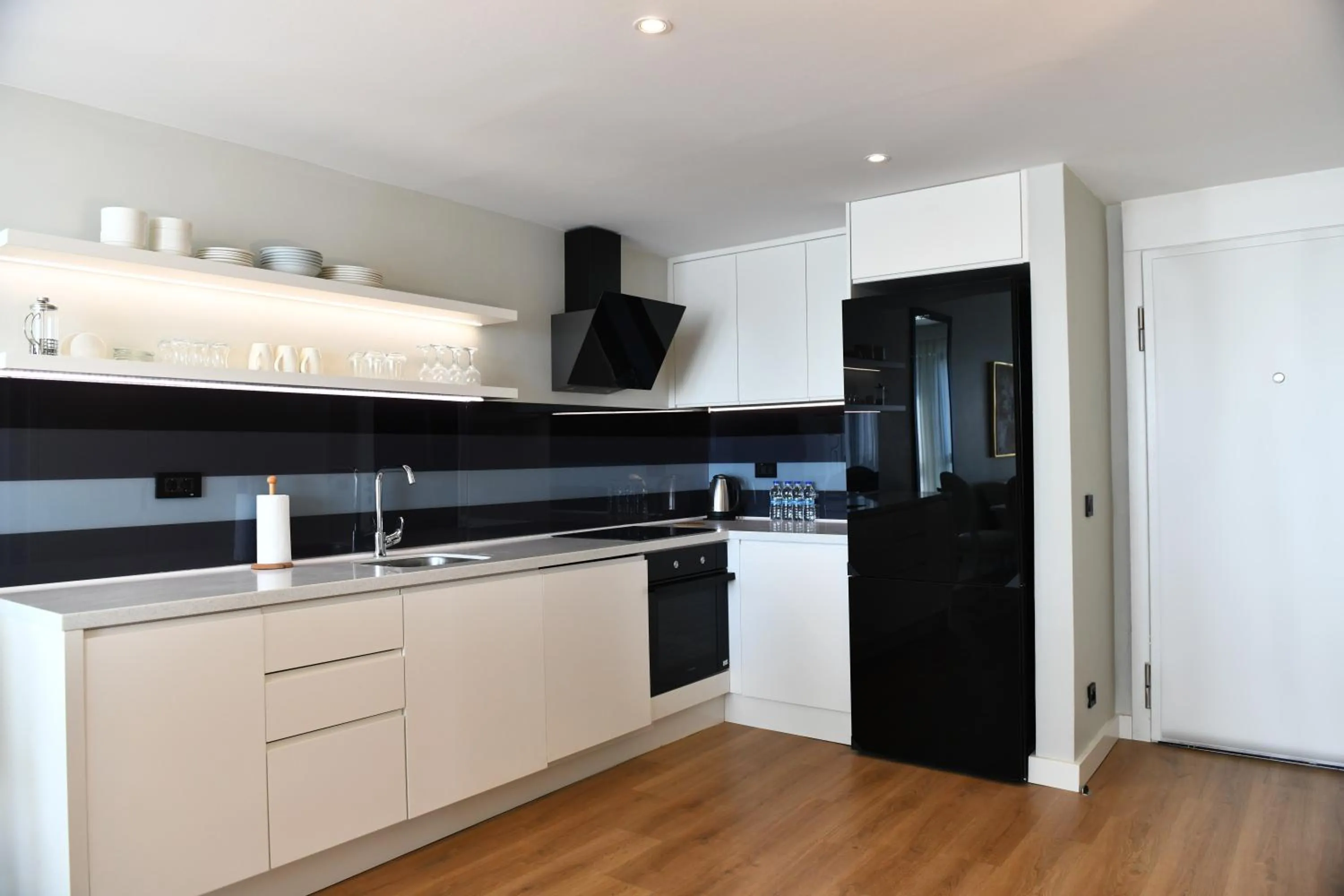Kitchen or kitchenette in G Tower Furnished Apartment Rentals