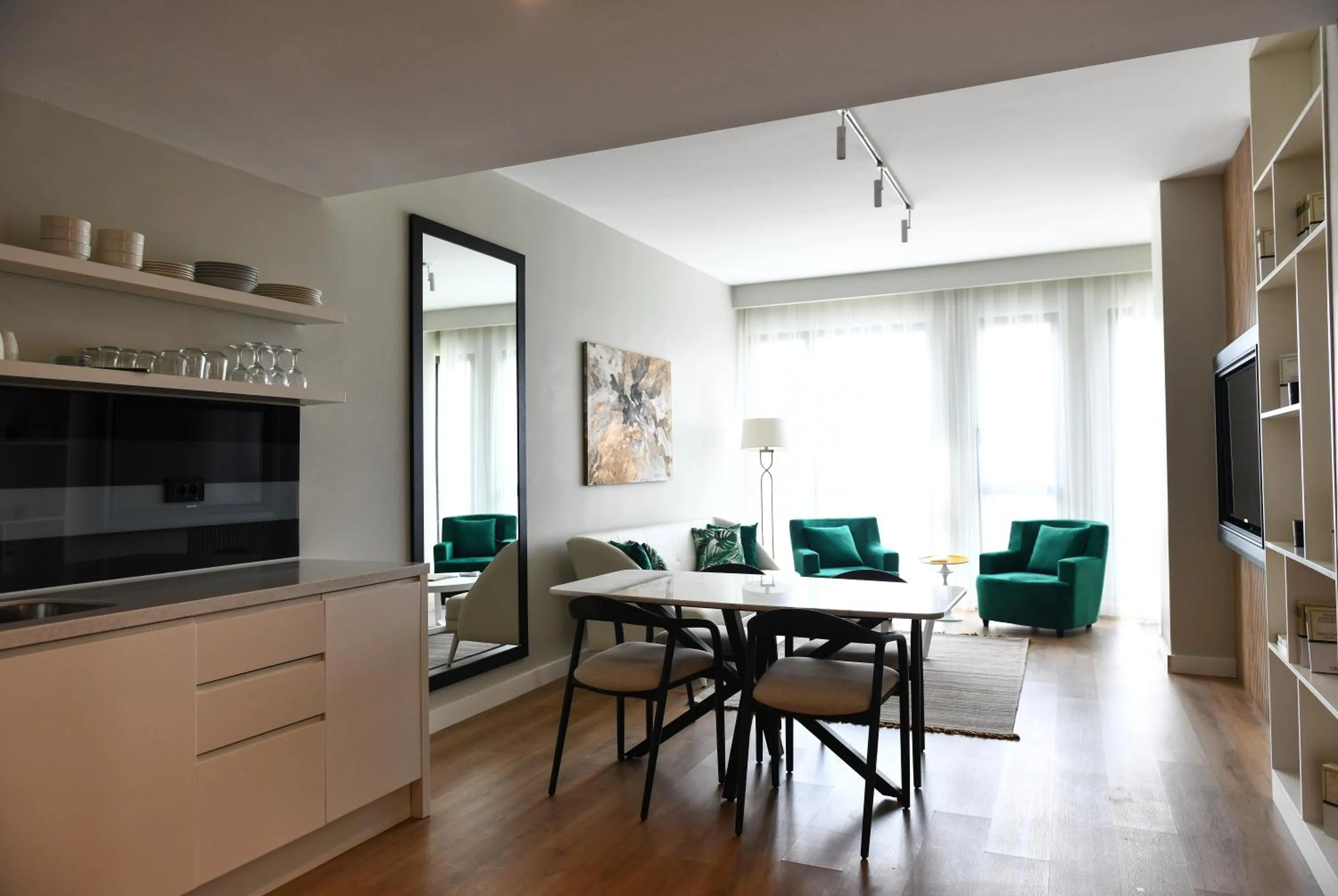 TV and multimedia in G Tower Furnished Apartment Rentals