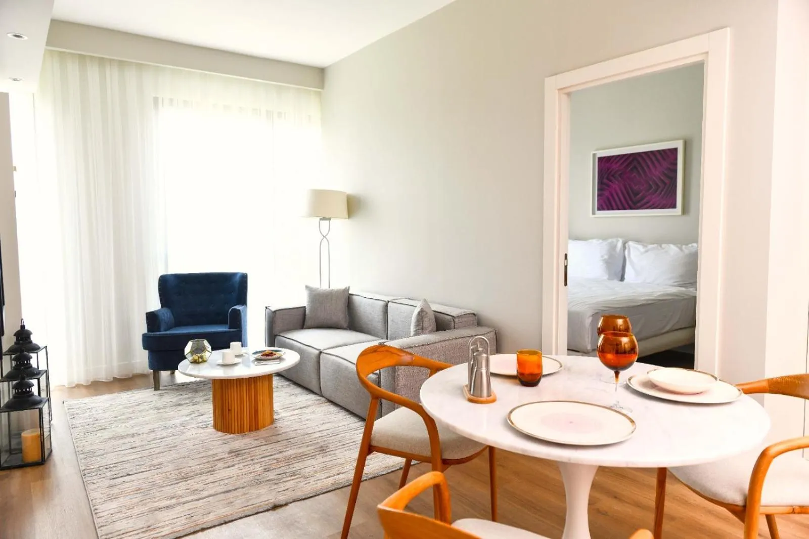 Living room in G Tower Furnished Apartment Rentals