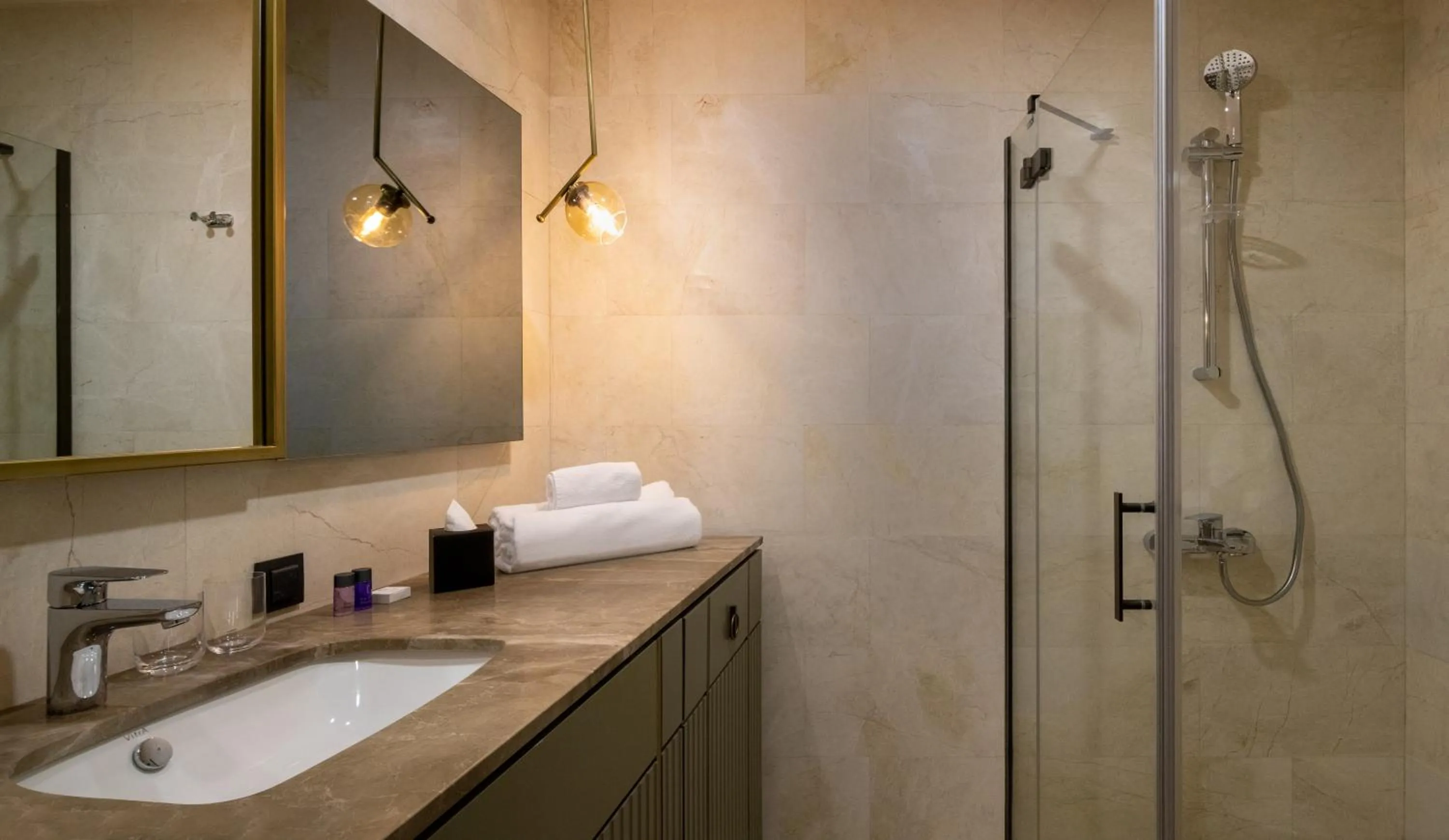 Shower in G Tower Furnished Apartment Rentals