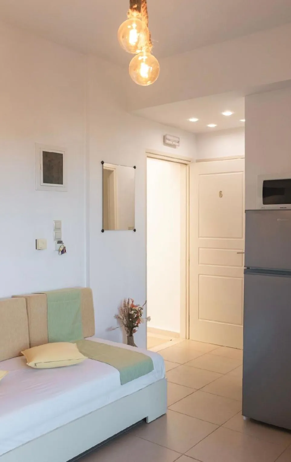 Bed in Myrthe Apartments