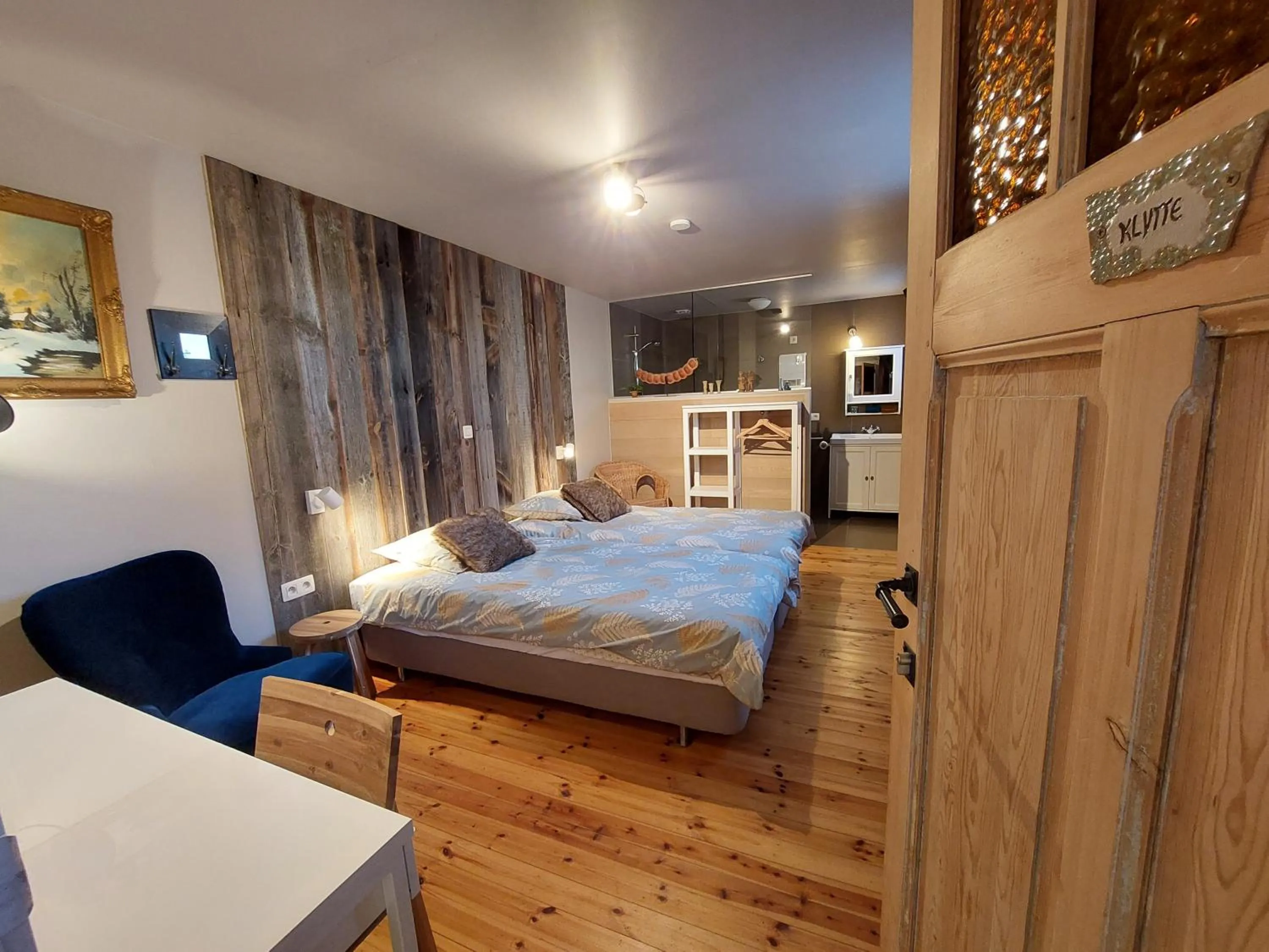 Coffee/tea facilities, Bed in B&B Stefans Pottery