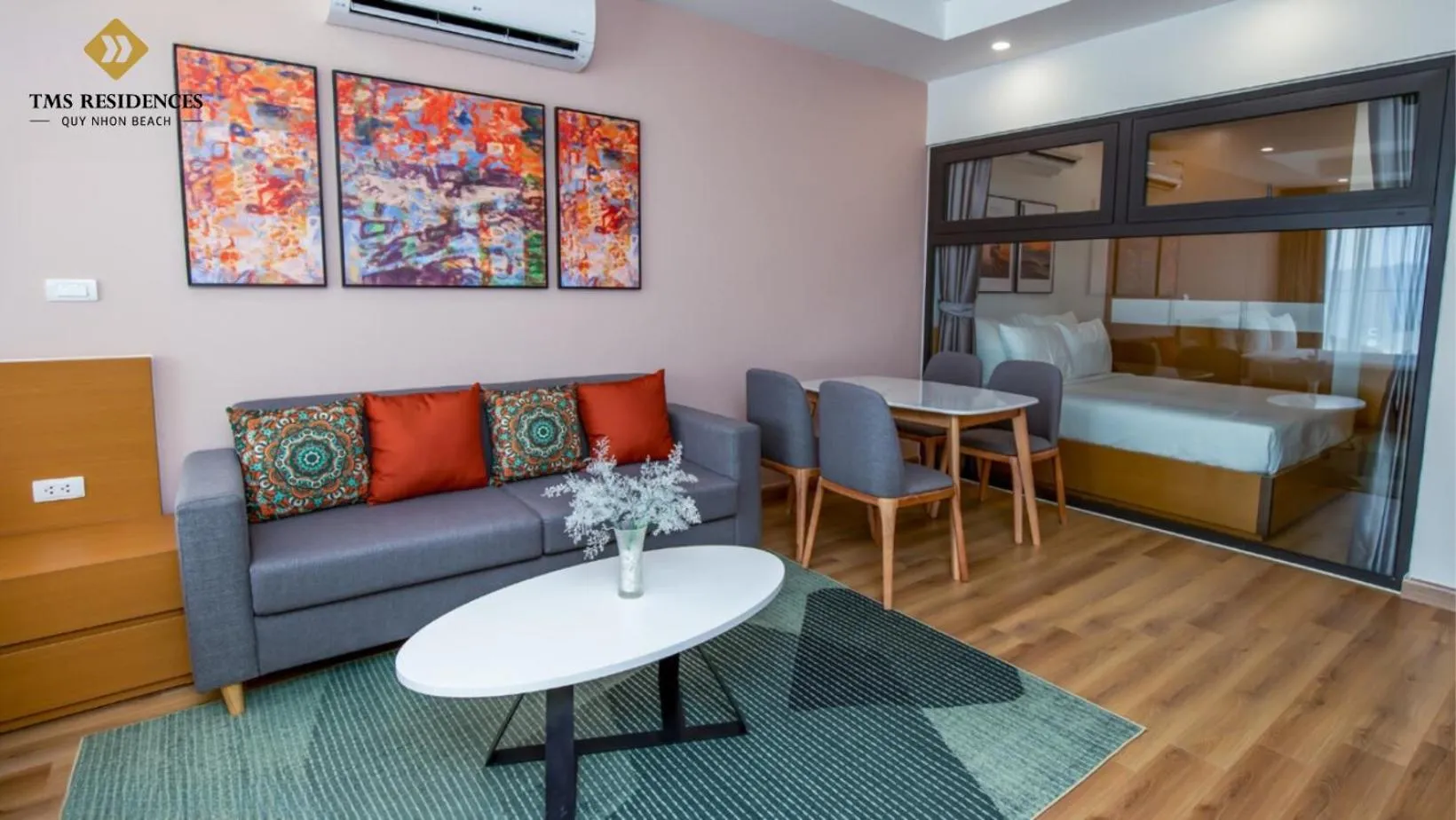 Living room, Bed in TMS Residences Quy Nhon - Official
