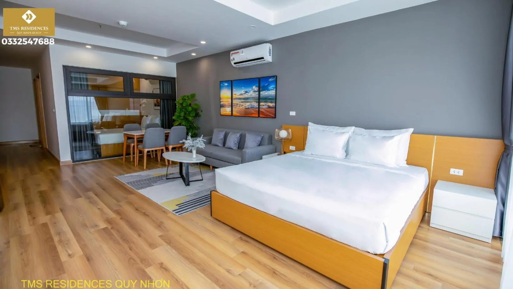 Living room, Bed in TMS Residences Quy Nhon - Official